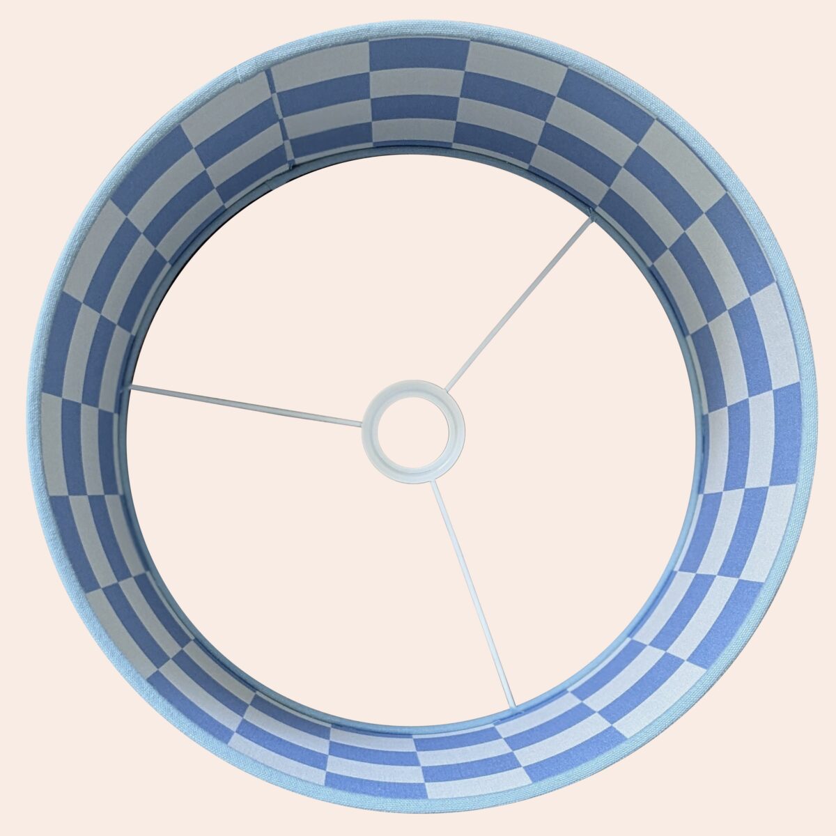 Damson blue checkered drum shade - Image 7