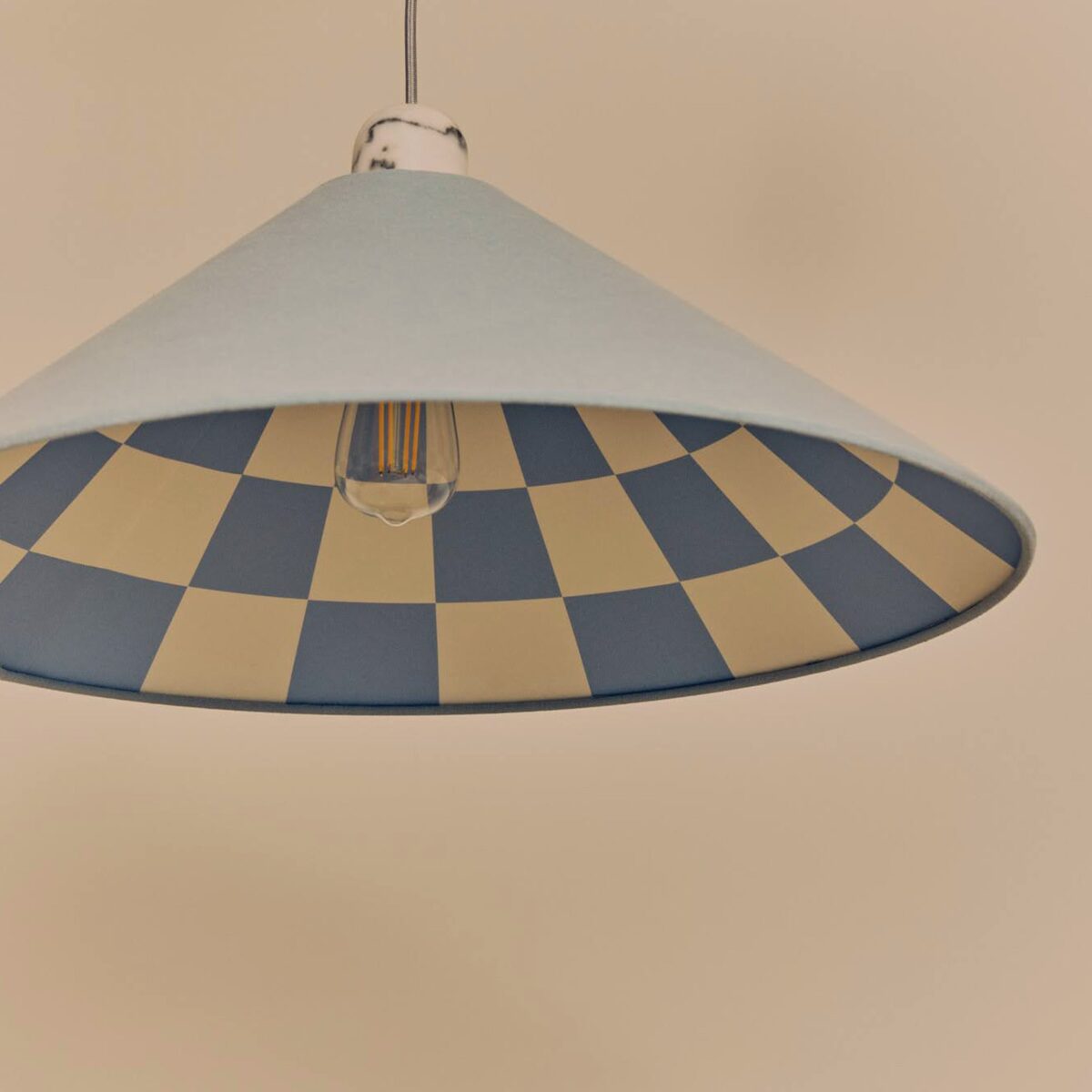 Damson blue checkered cone shade - Image 4