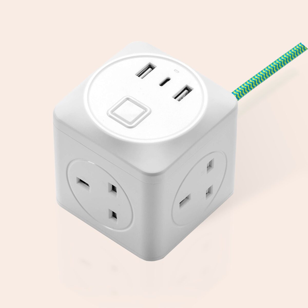 Sea green fabric cable extension lead - Image 1