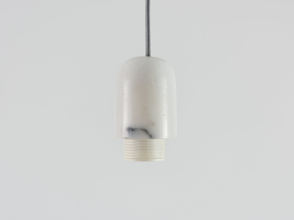 White marble ceiling pendant fitting - Image 1