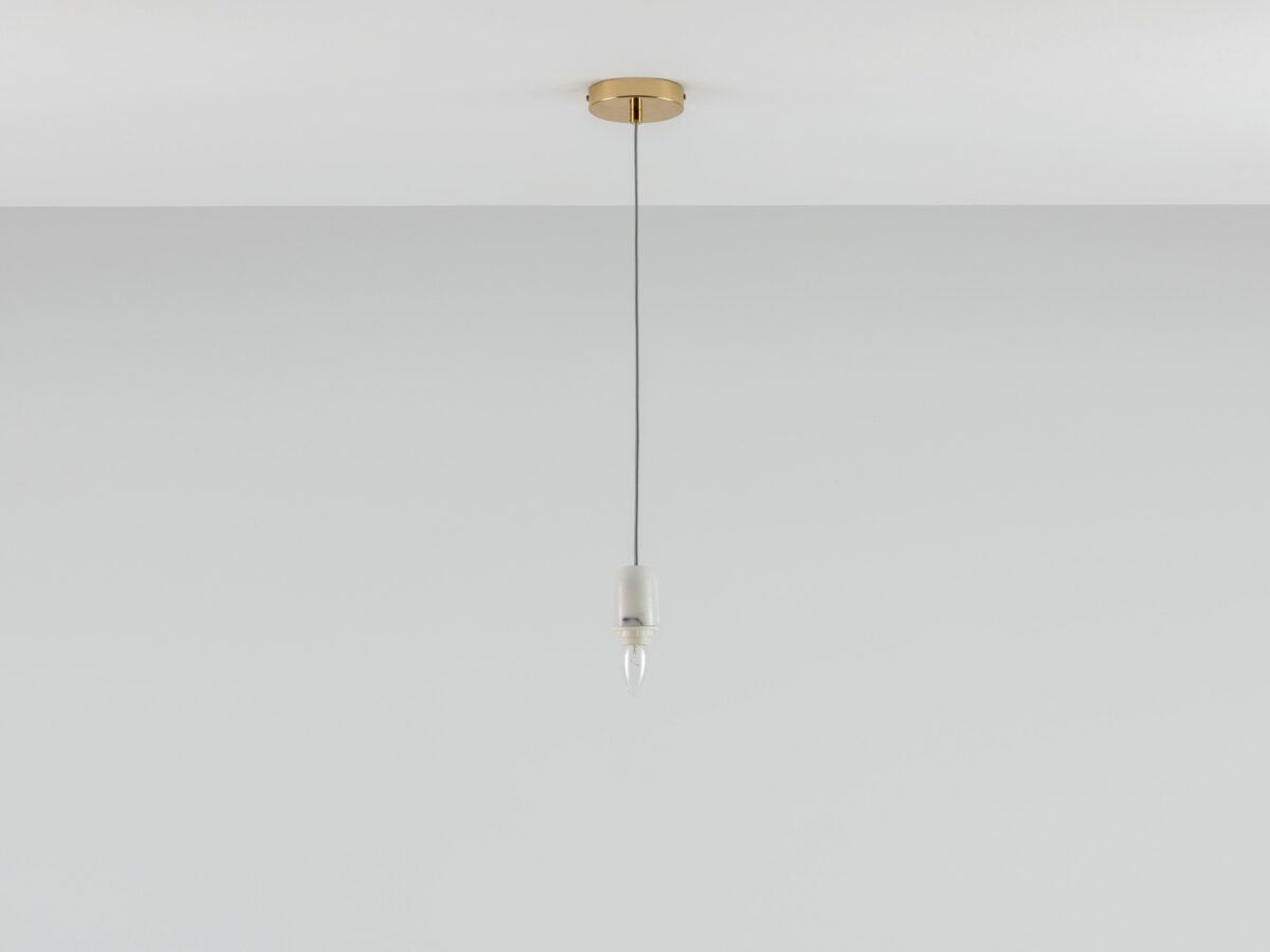 White marble ceiling pendant fitting - Image 3