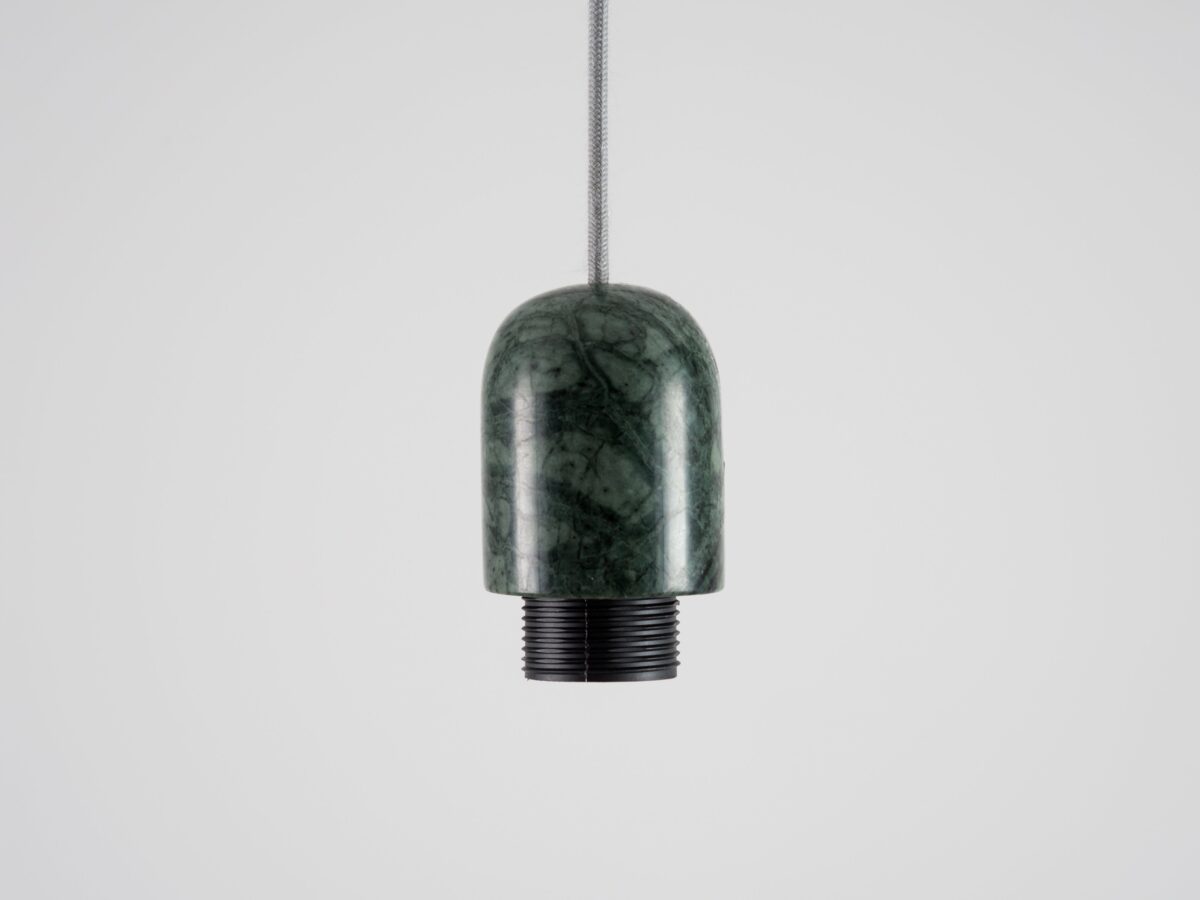 Green marble ceiling pendant fitting - Image 1