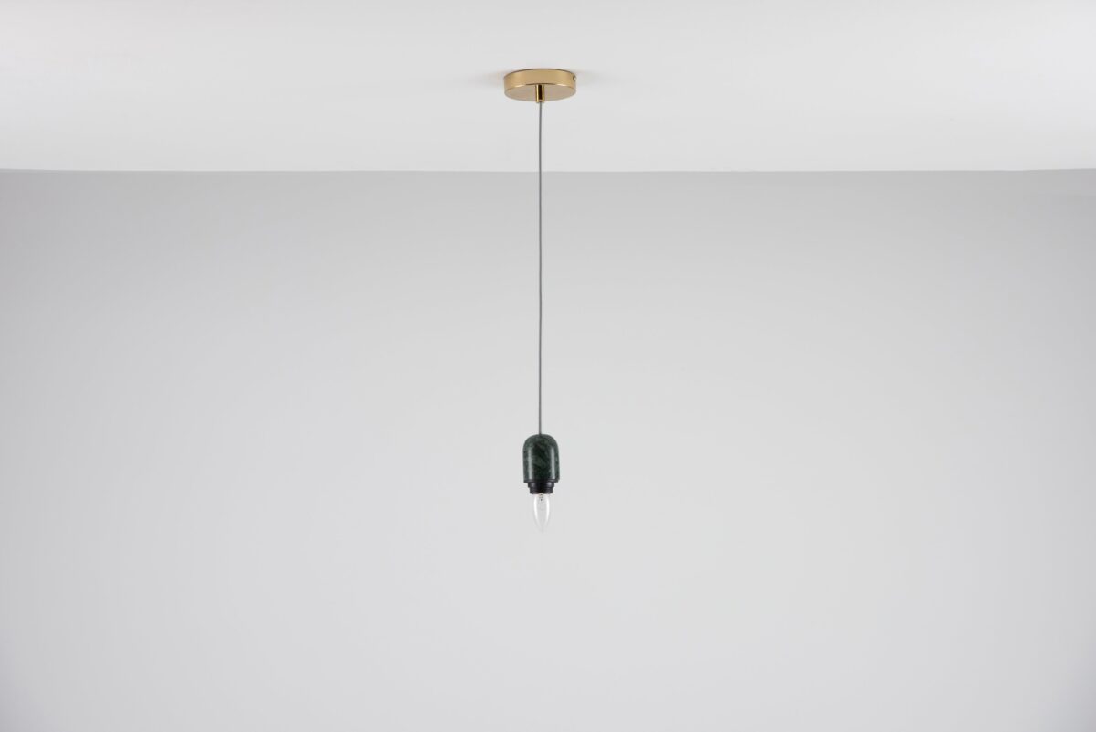 Green marble ceiling pendant fitting - Image 3