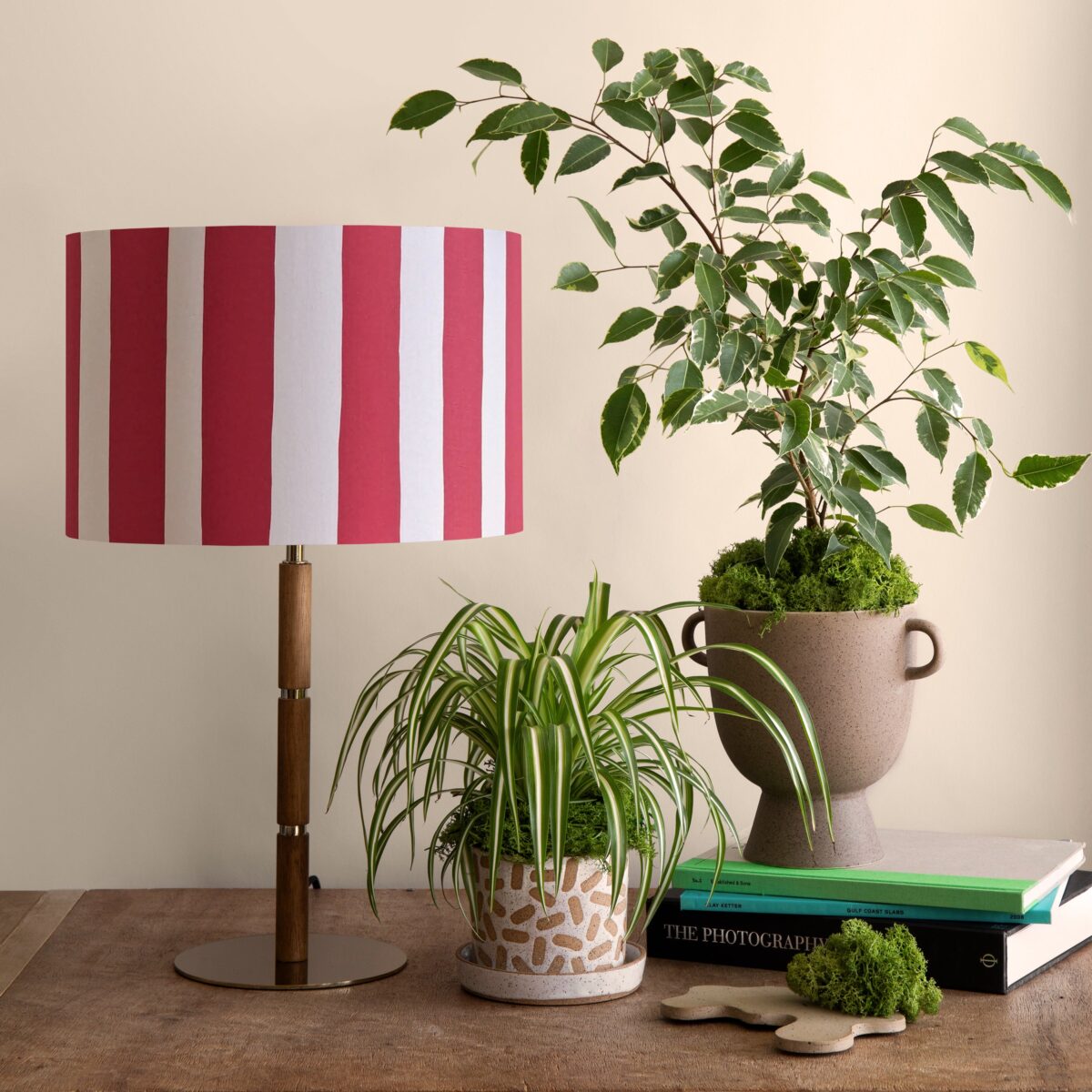 Jam red & white striped drum shade - Image 6