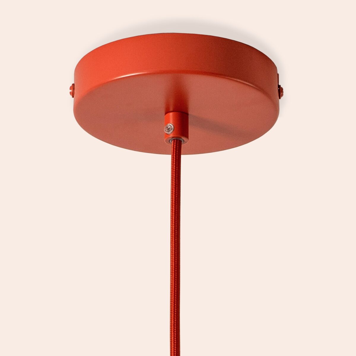 Burnt orange large pleat pendant ceiling light - Image 15