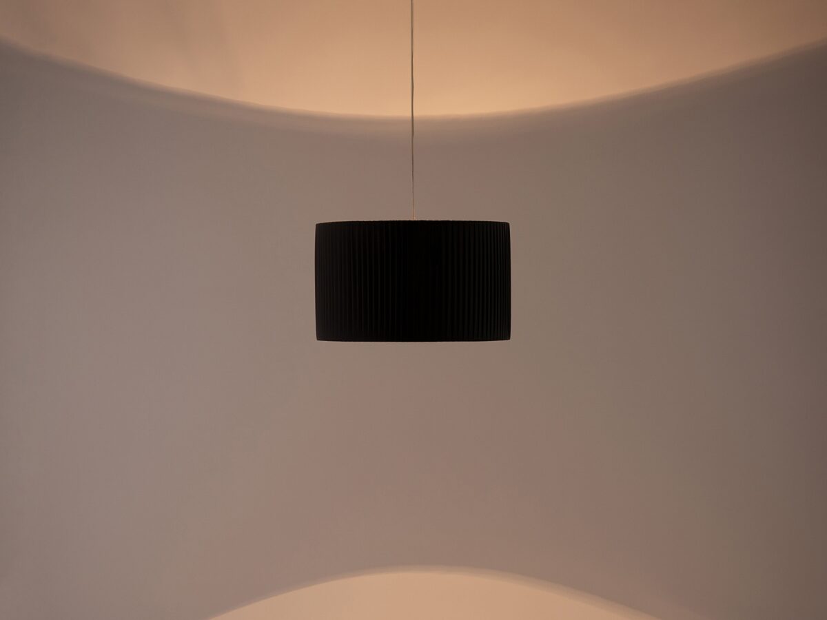 Charcoal grey large pleated shade - Image 5