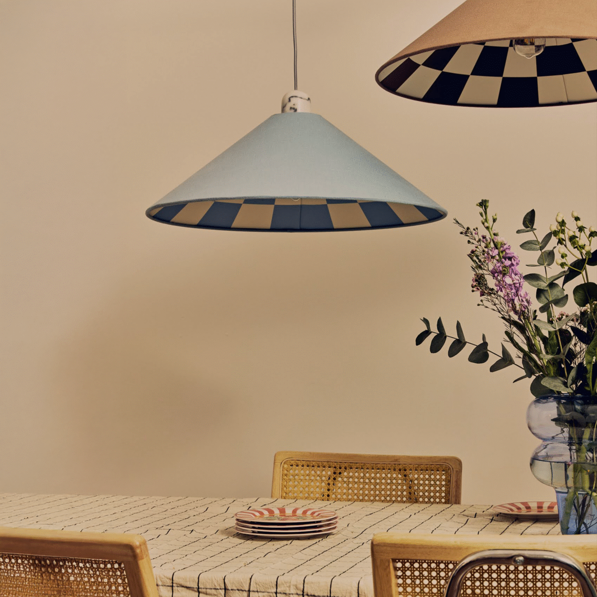Damson blue checkered cone shade - Image 8