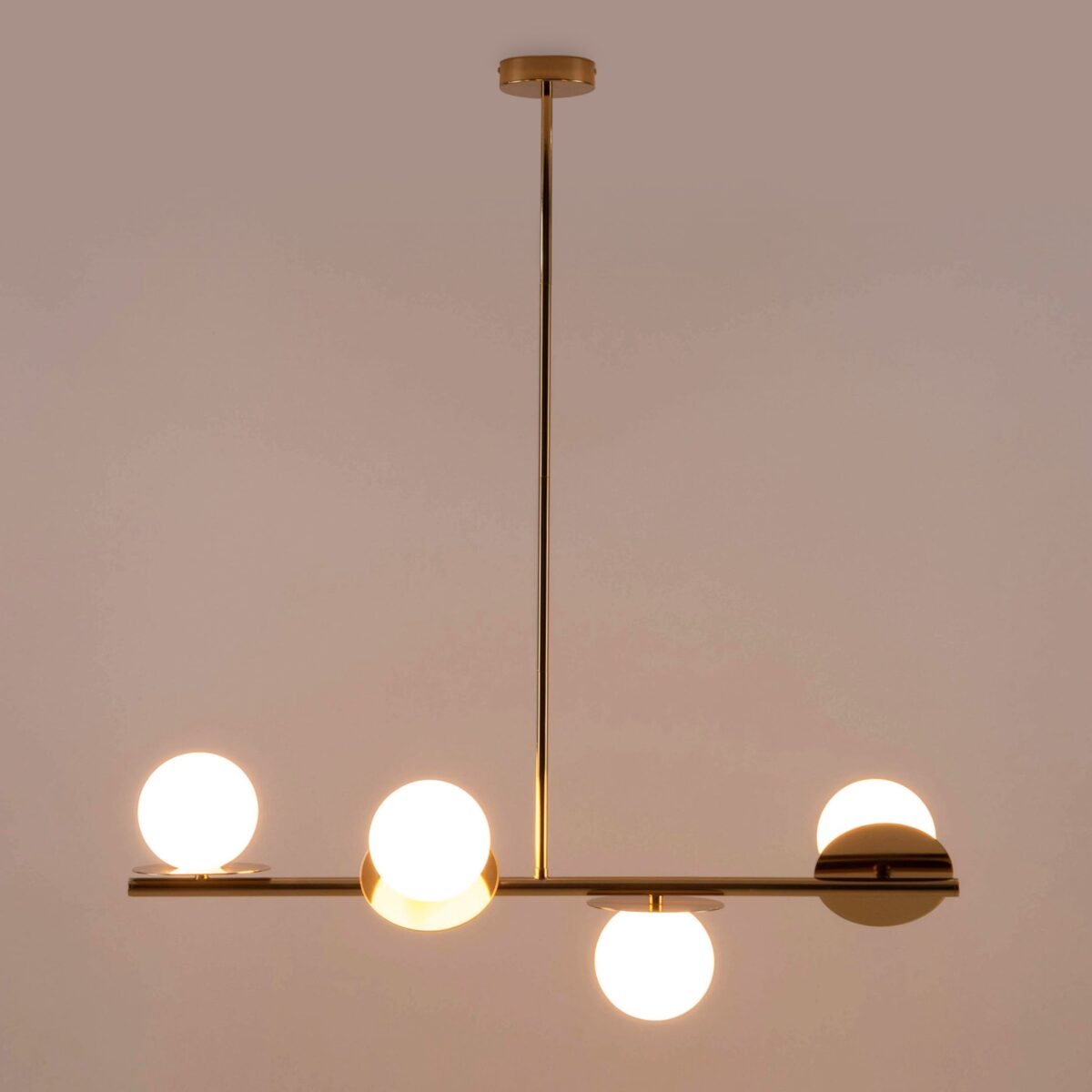 Brass opal disk ceiling light - Image 13