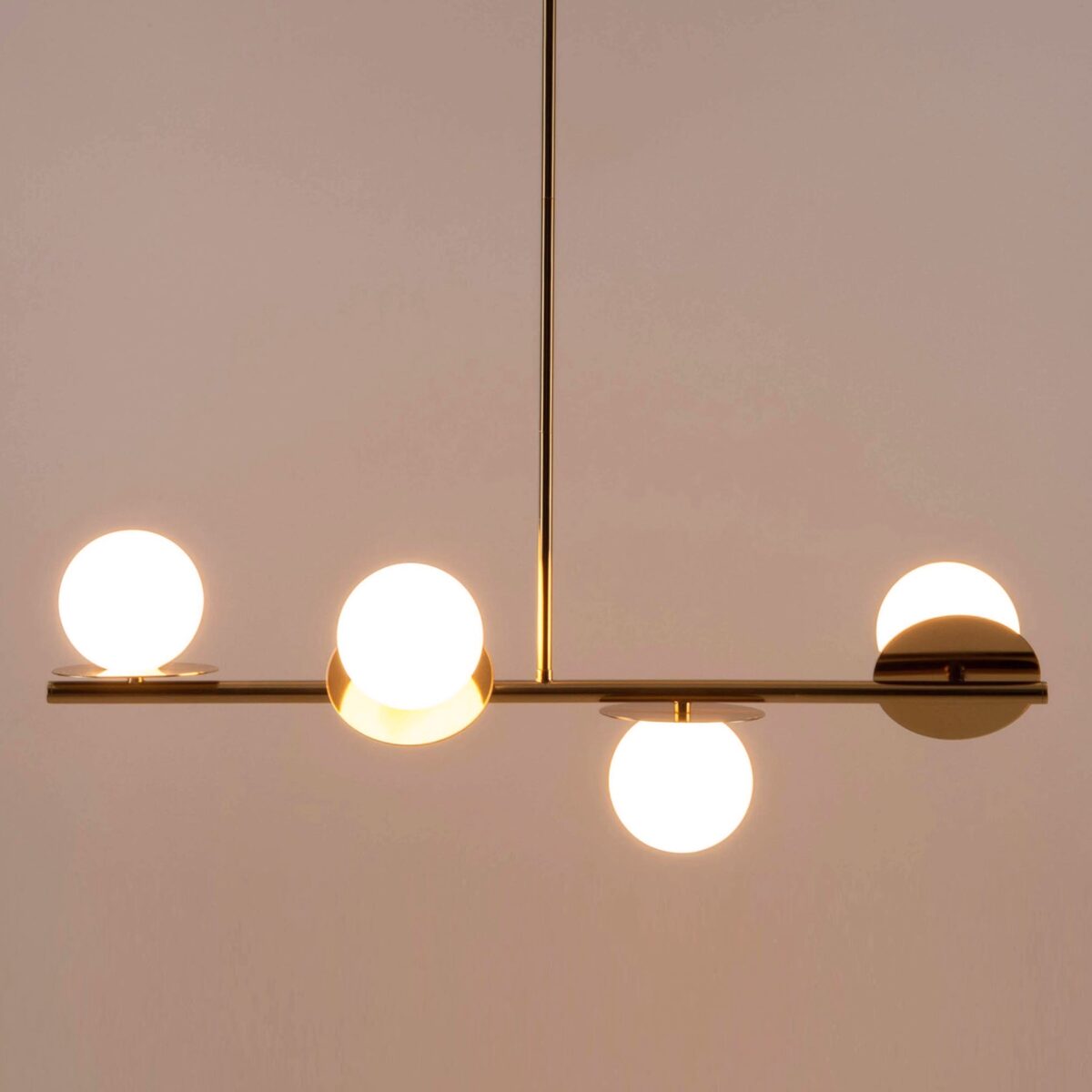 Brass opal disk ceiling light - Image 2