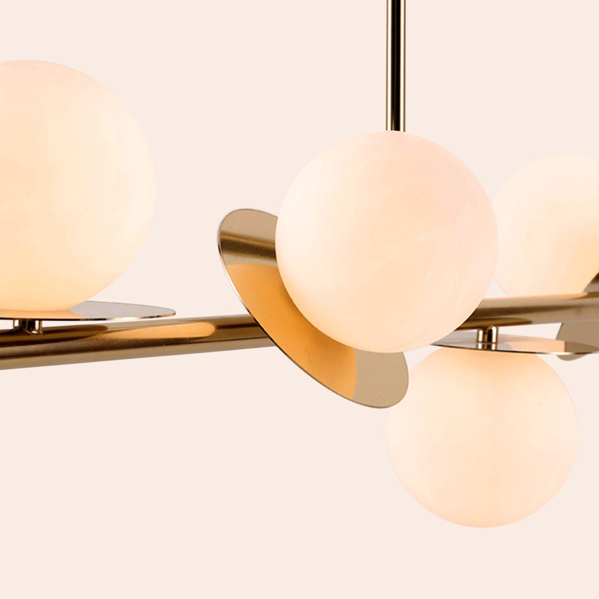 Brass opal disk ceiling light - Image 3