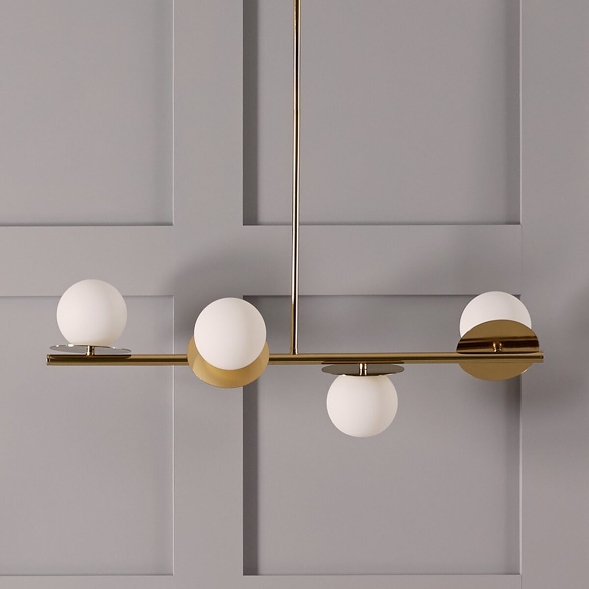 Brass opal disk ceiling light - Image 12