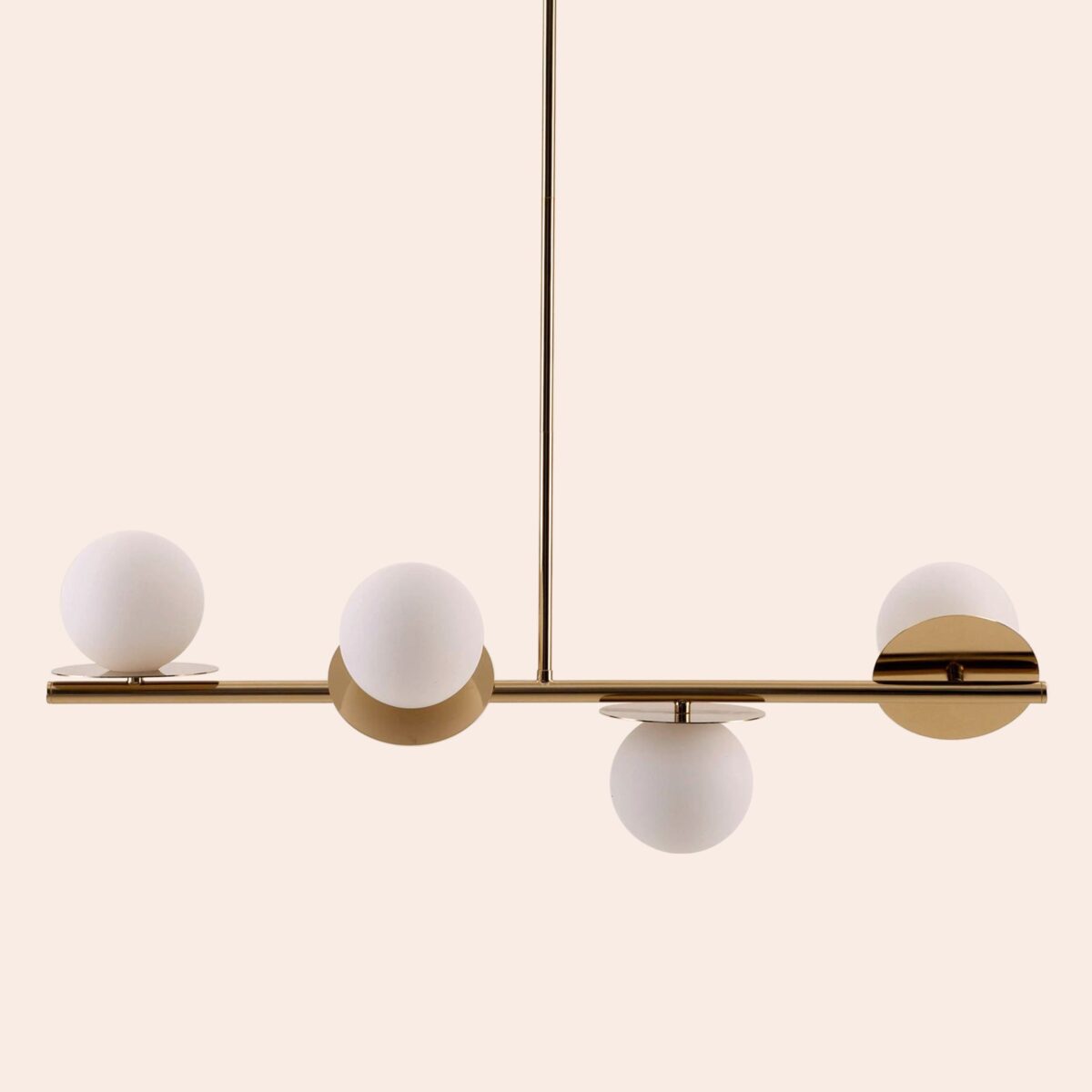 Brass opal disk ceiling light - Image 1