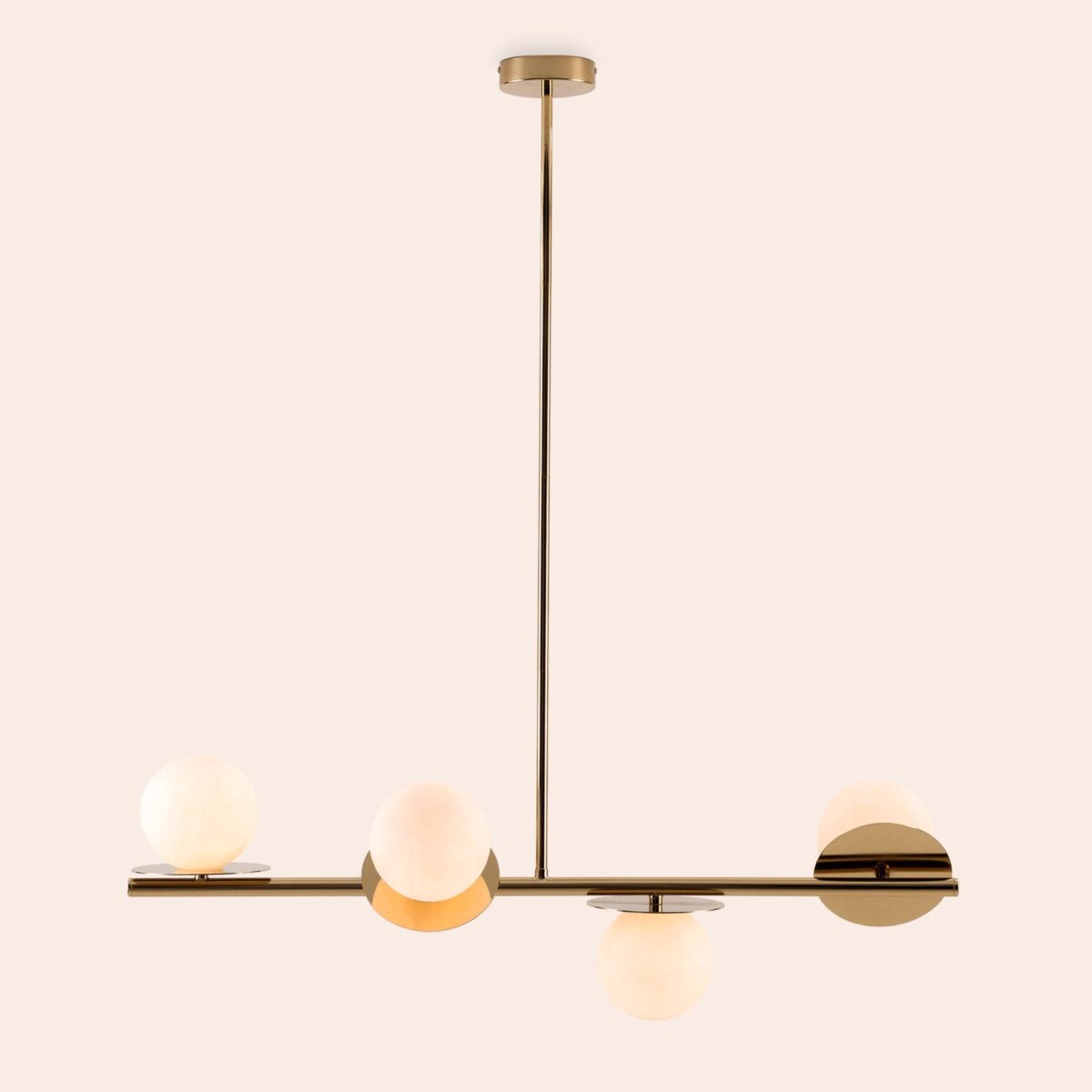 Brass opal disk ceiling light - Image 17