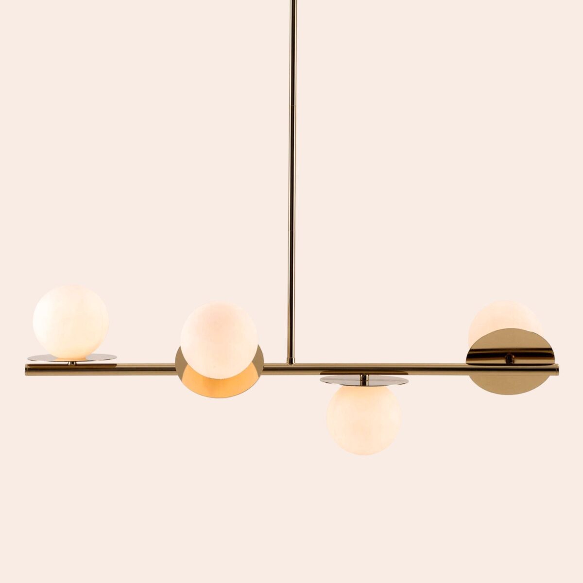 Brass opal disk ceiling light - Image 15