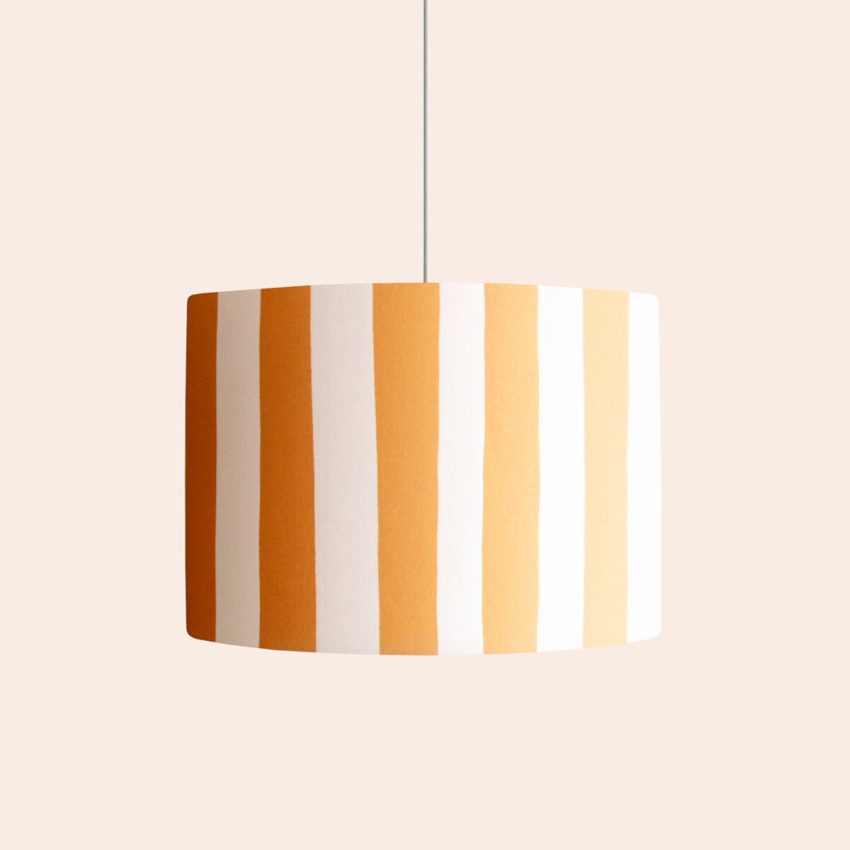 Peel orange & white striped drum shade - Image 1