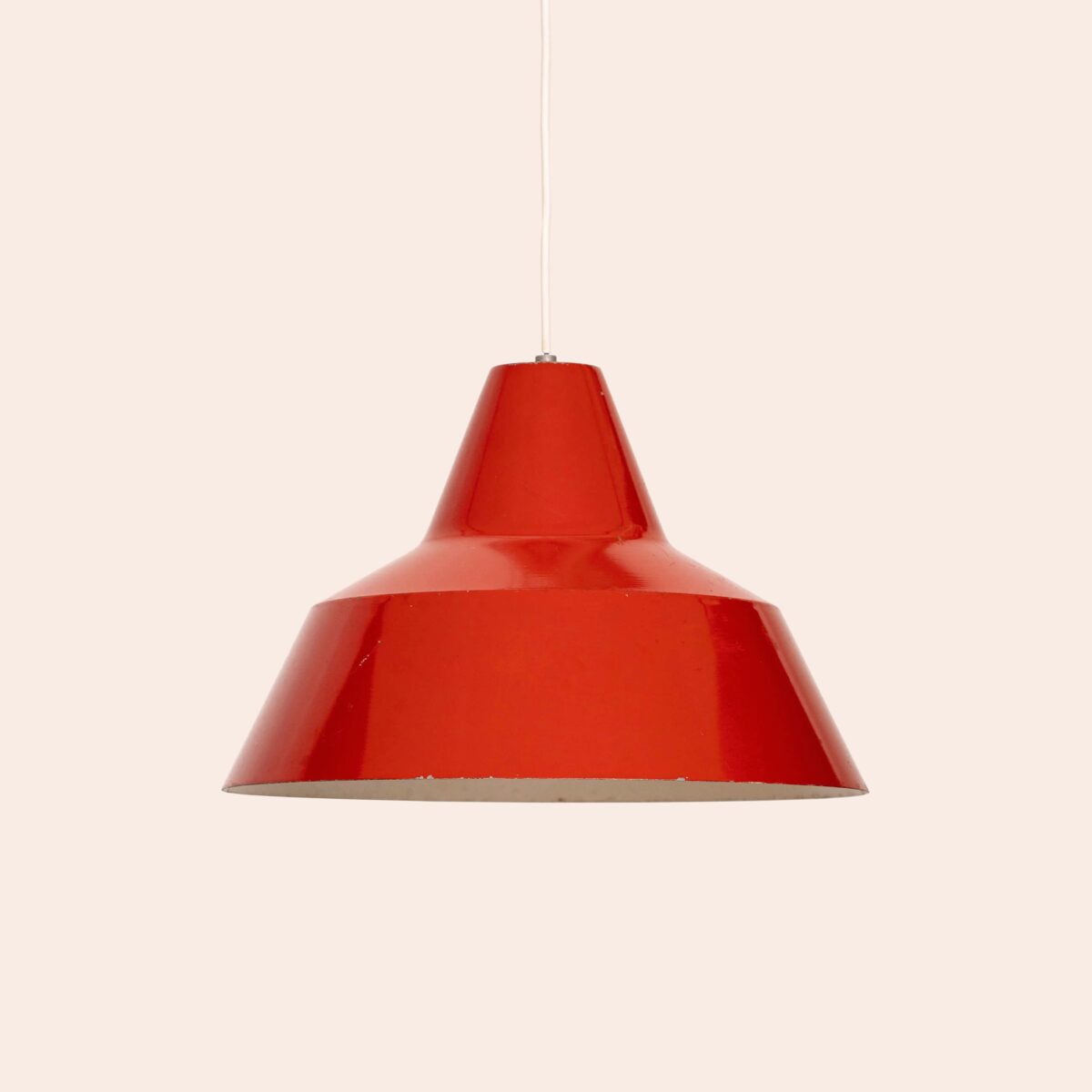 Red large diner ceiling pendant - Image 1