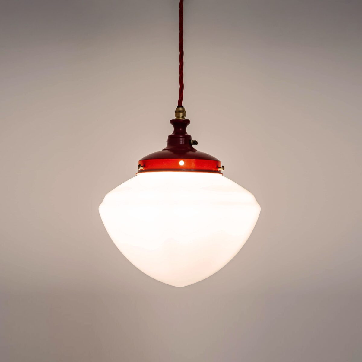 Red large opaline ceiling pendant - Image 2