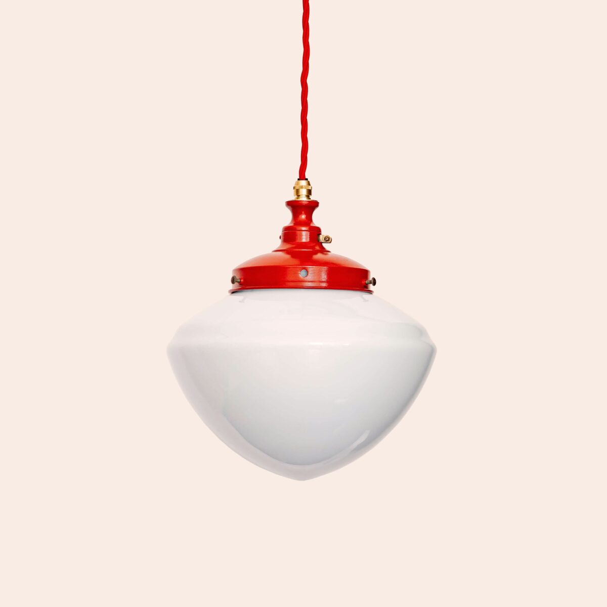 Red large opaline ceiling pendant - Image 1