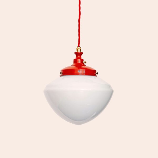 Red large opaline ceiling pendant