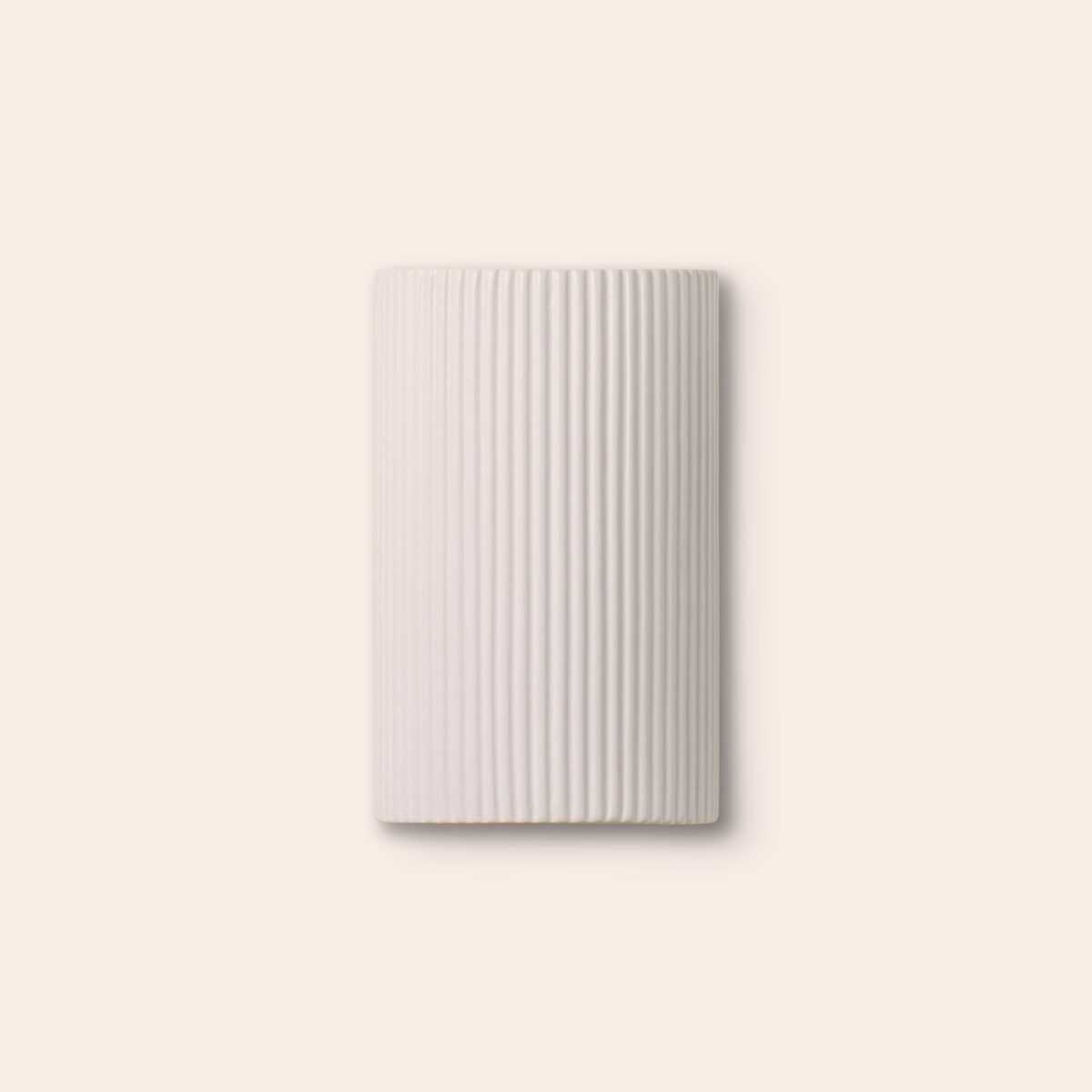 White ribbed ceramic wall light - Image 1