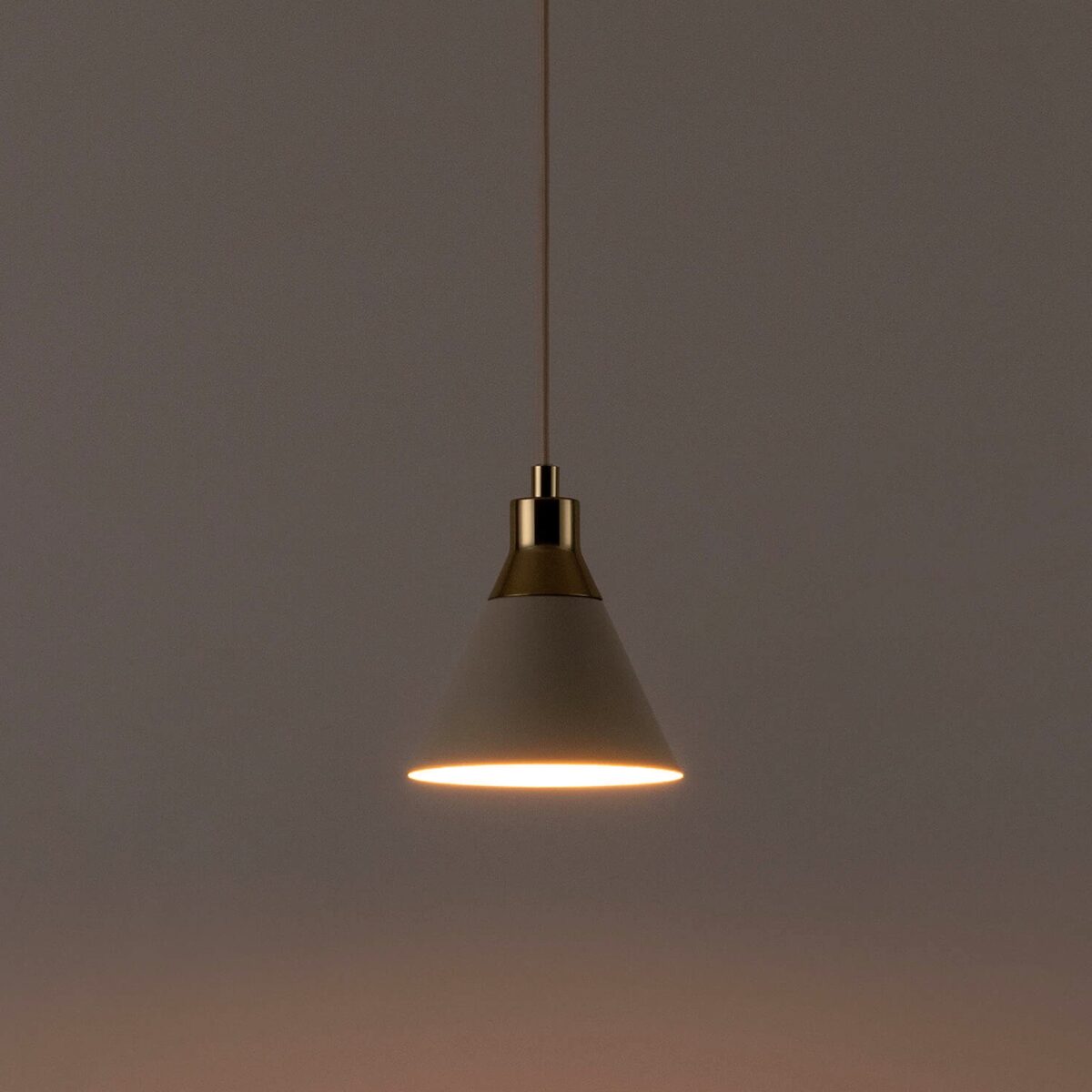 Sand grey cone pendant ceiling light - Image 2