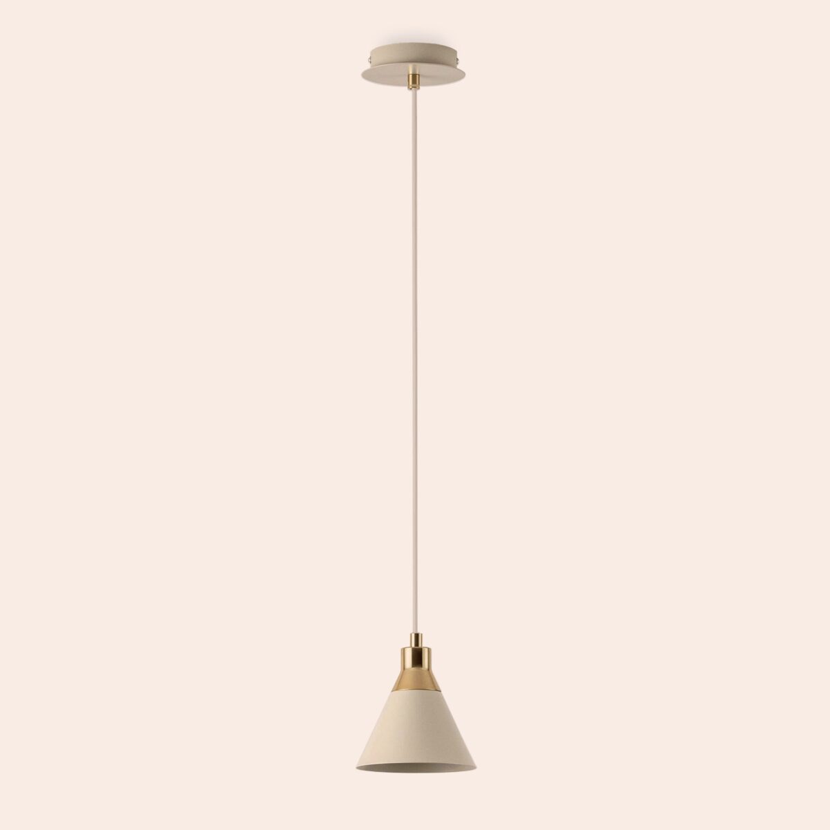 Sand grey cone pendant ceiling light - Image 9