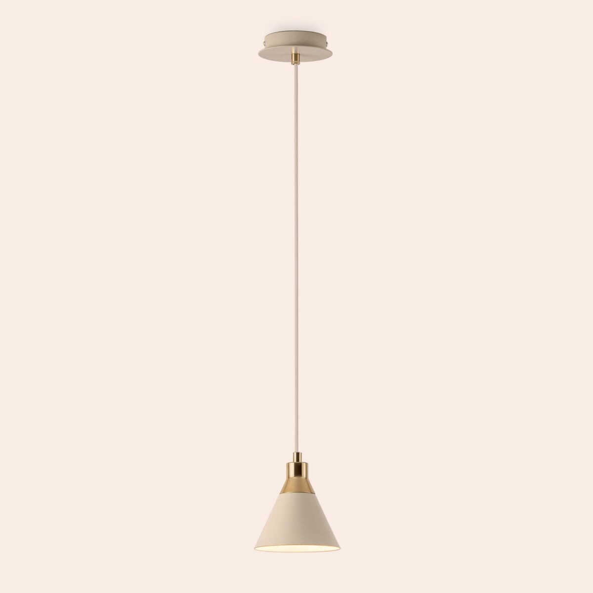 Sand grey cone pendant ceiling light - Image 6