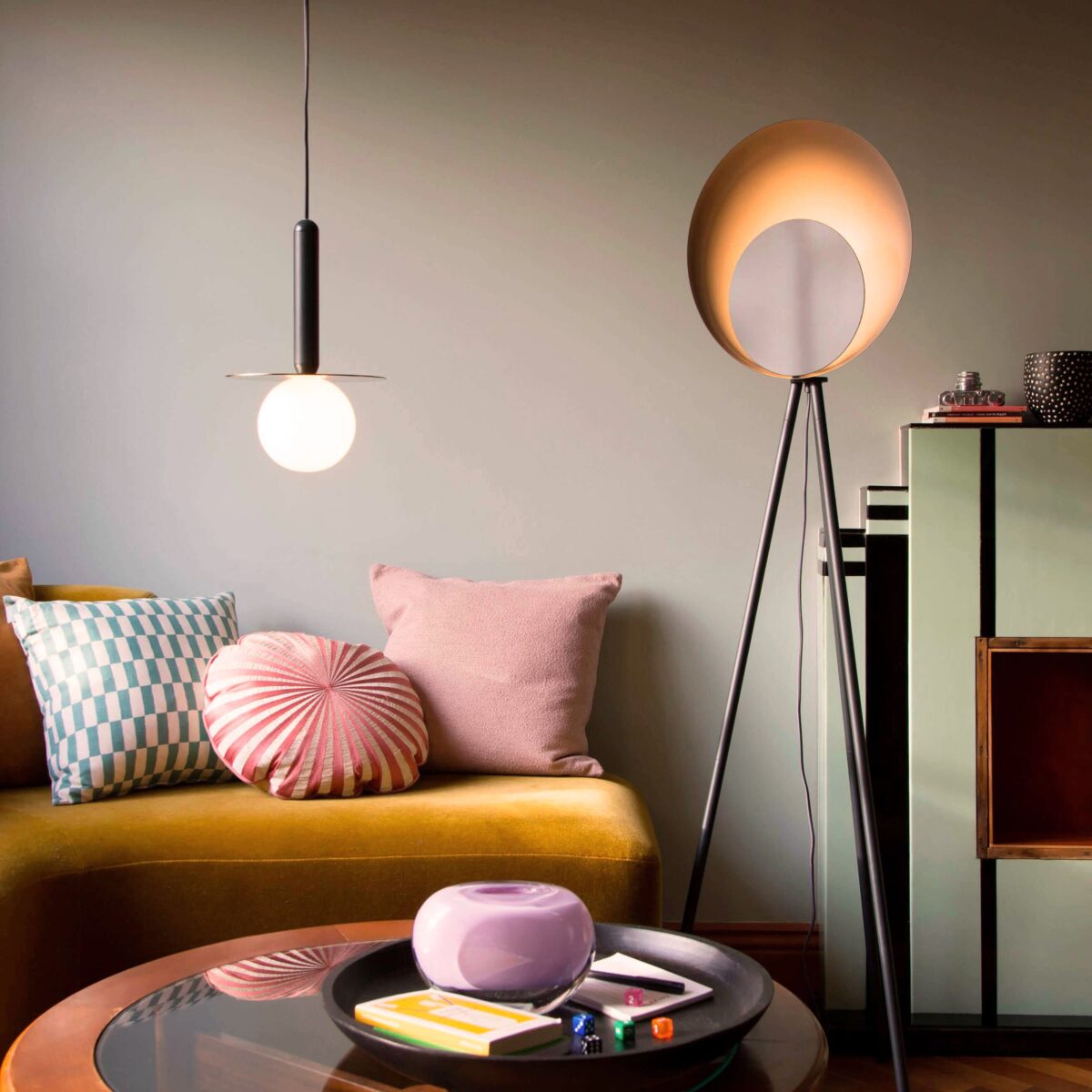 Charcoal grey diffuser floor lamp - Image 7
