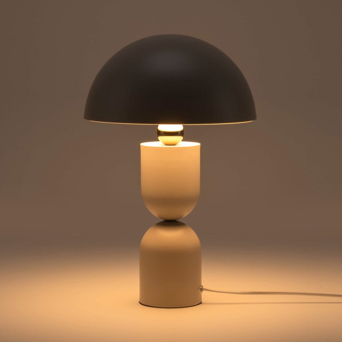 Sand grey dome mushroom table lamp - Image 2