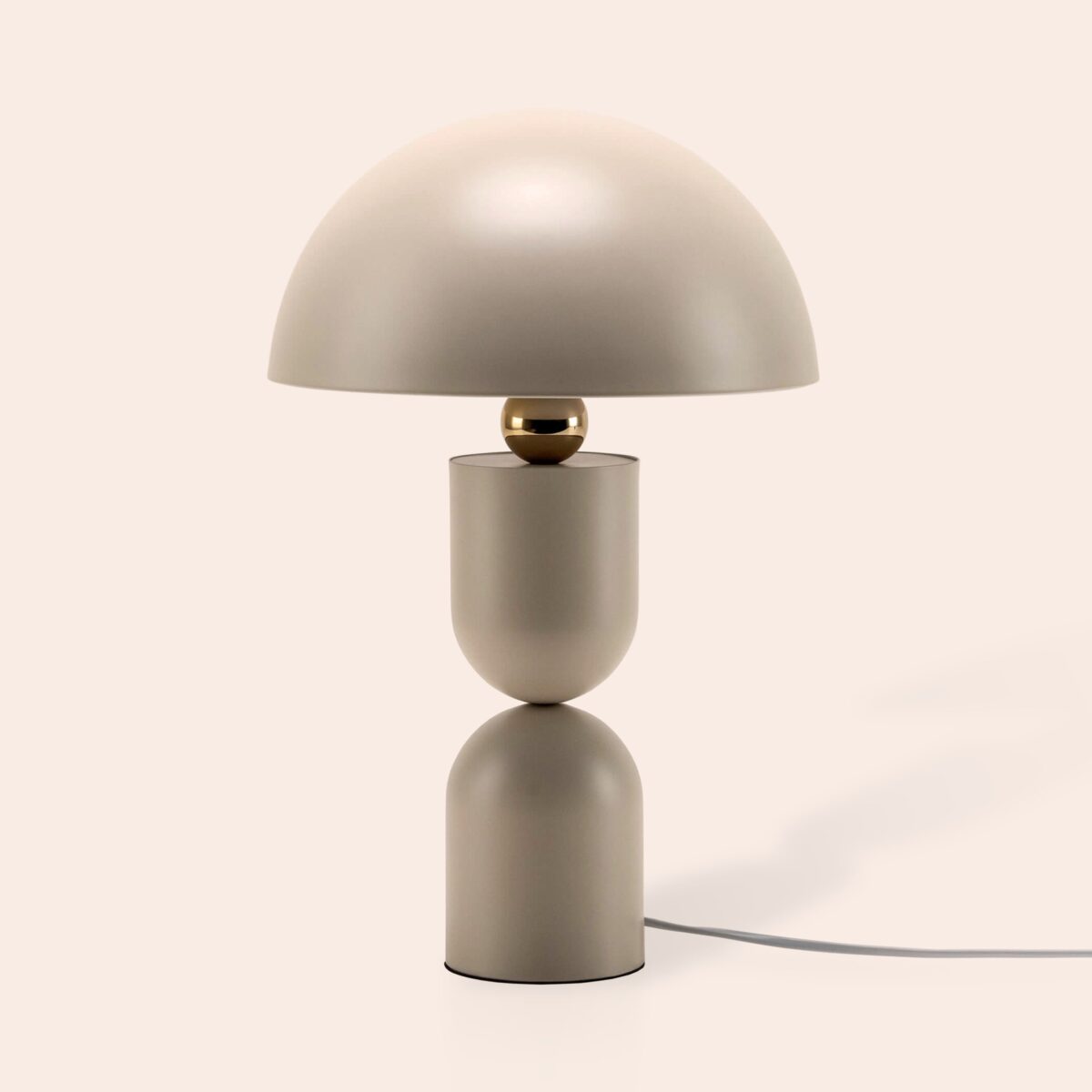 Sand grey dome mushroom table lamp - Image 1