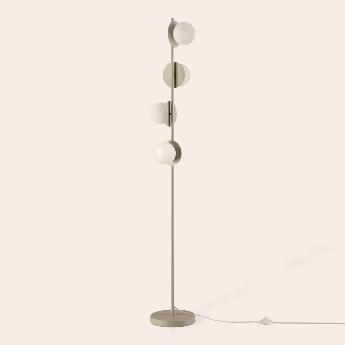 Sand grey opal disk floor lamp - Image 1