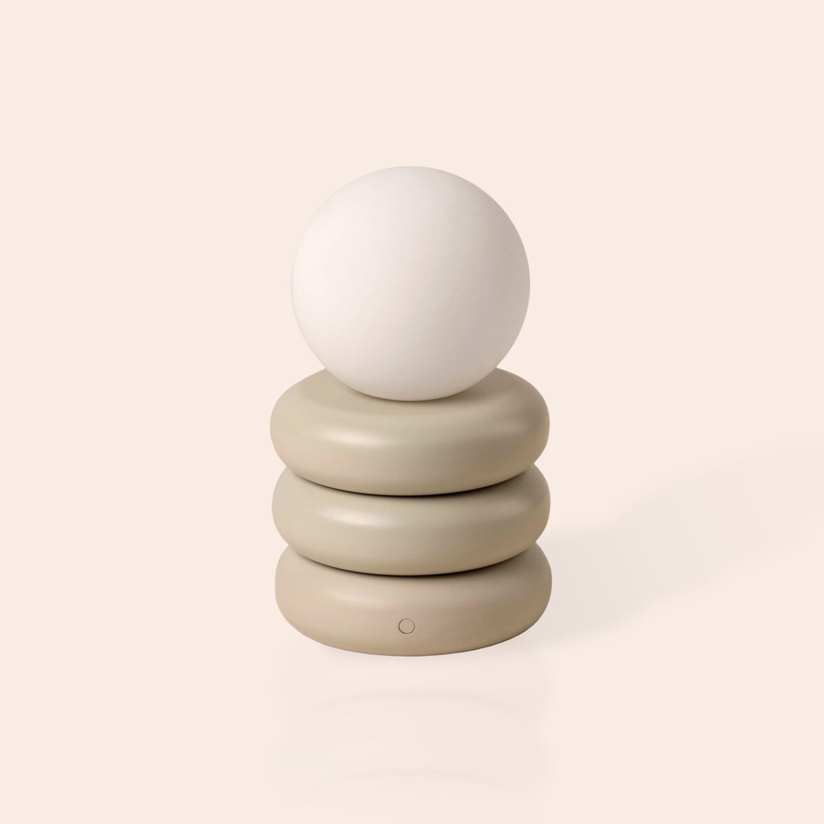 Sand grey tube cordless table lamp - Image 1
