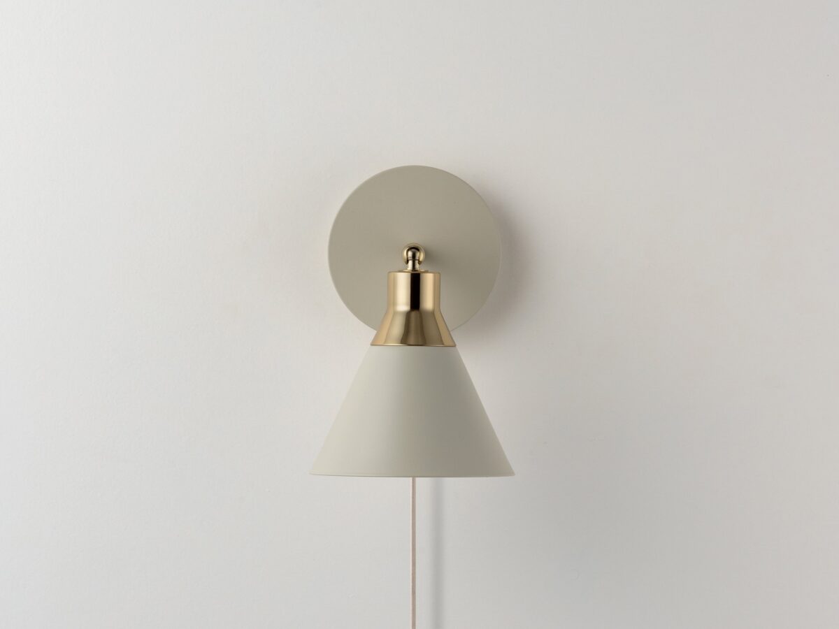 Sand grey cone plug-in wall light - Image 7