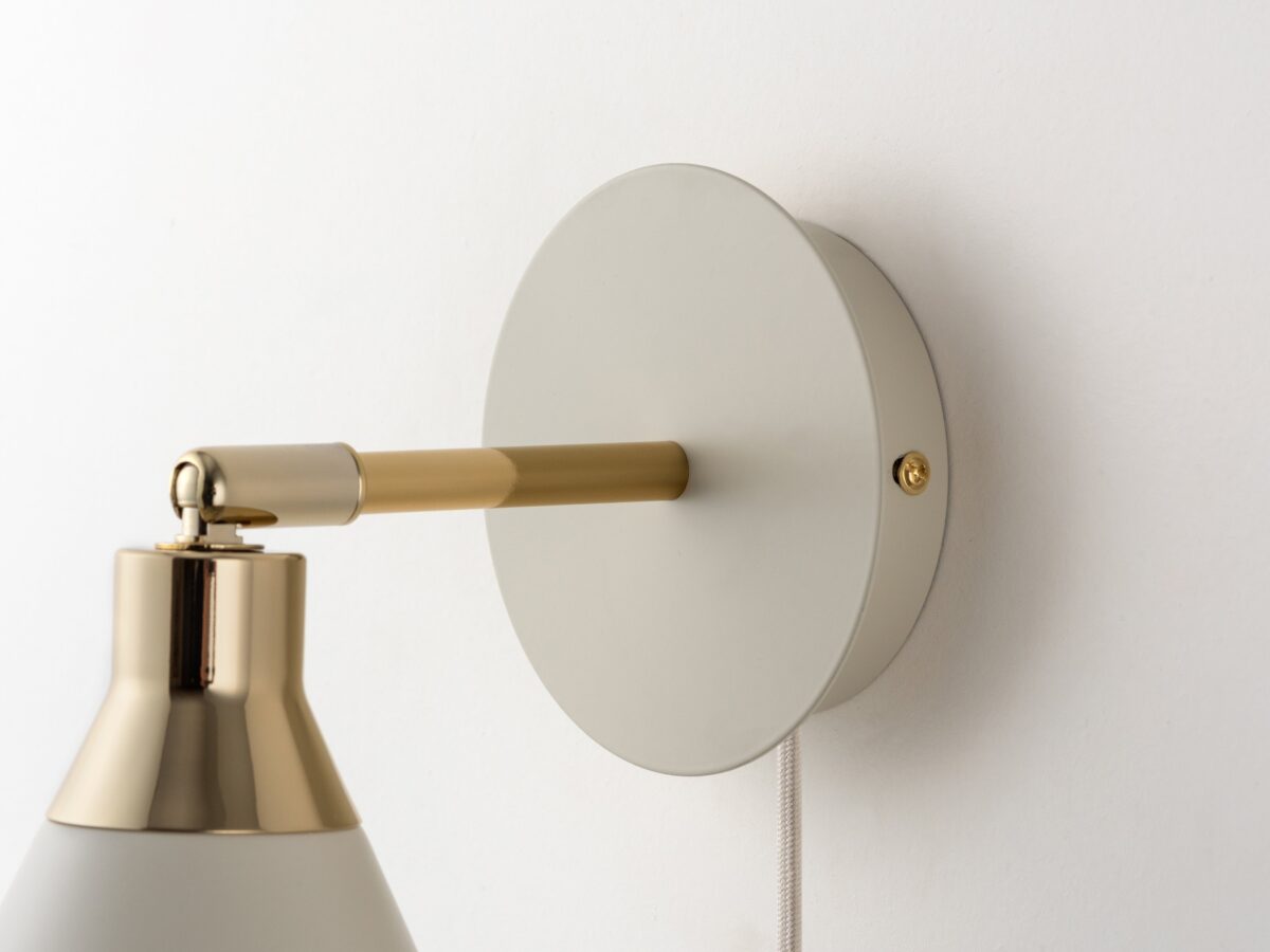 Sand grey cone plug-in wall light - Image 6