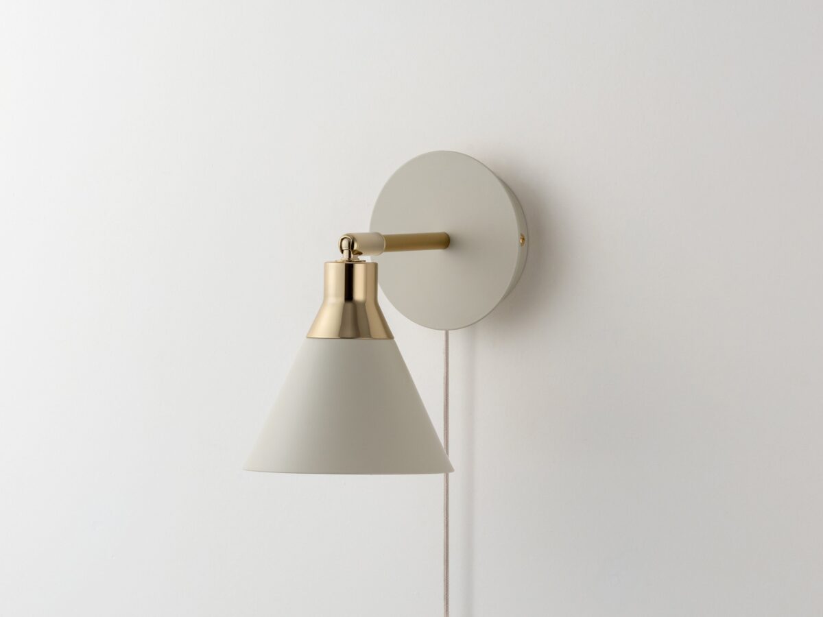 Sand grey cone plug-in wall light - Image 2