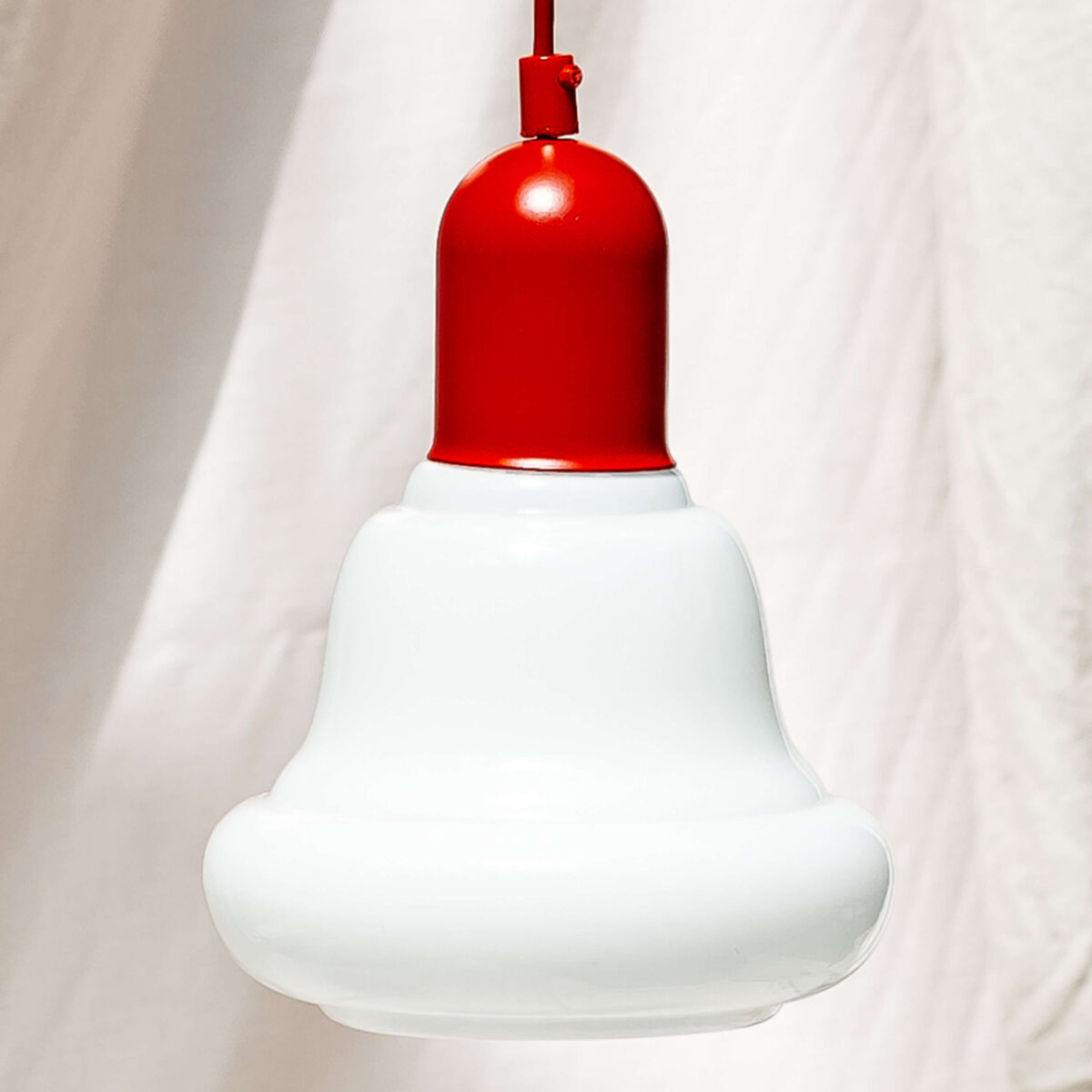 Red small opaline ceiling pendant - Image 5