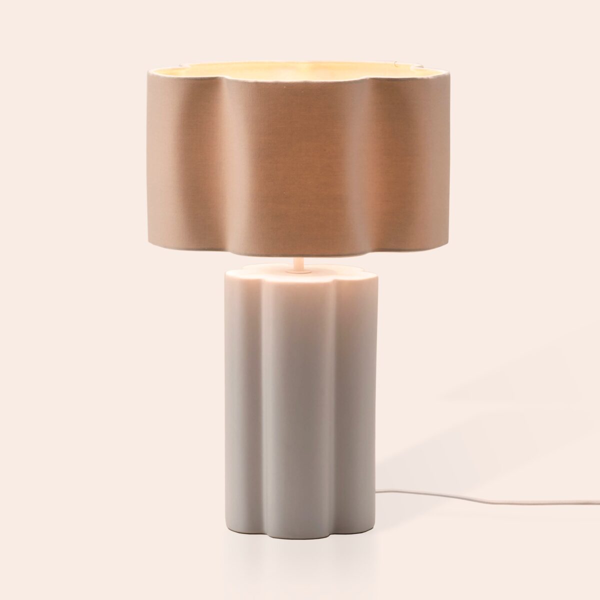 White flower ceramic table lamp - Image 11