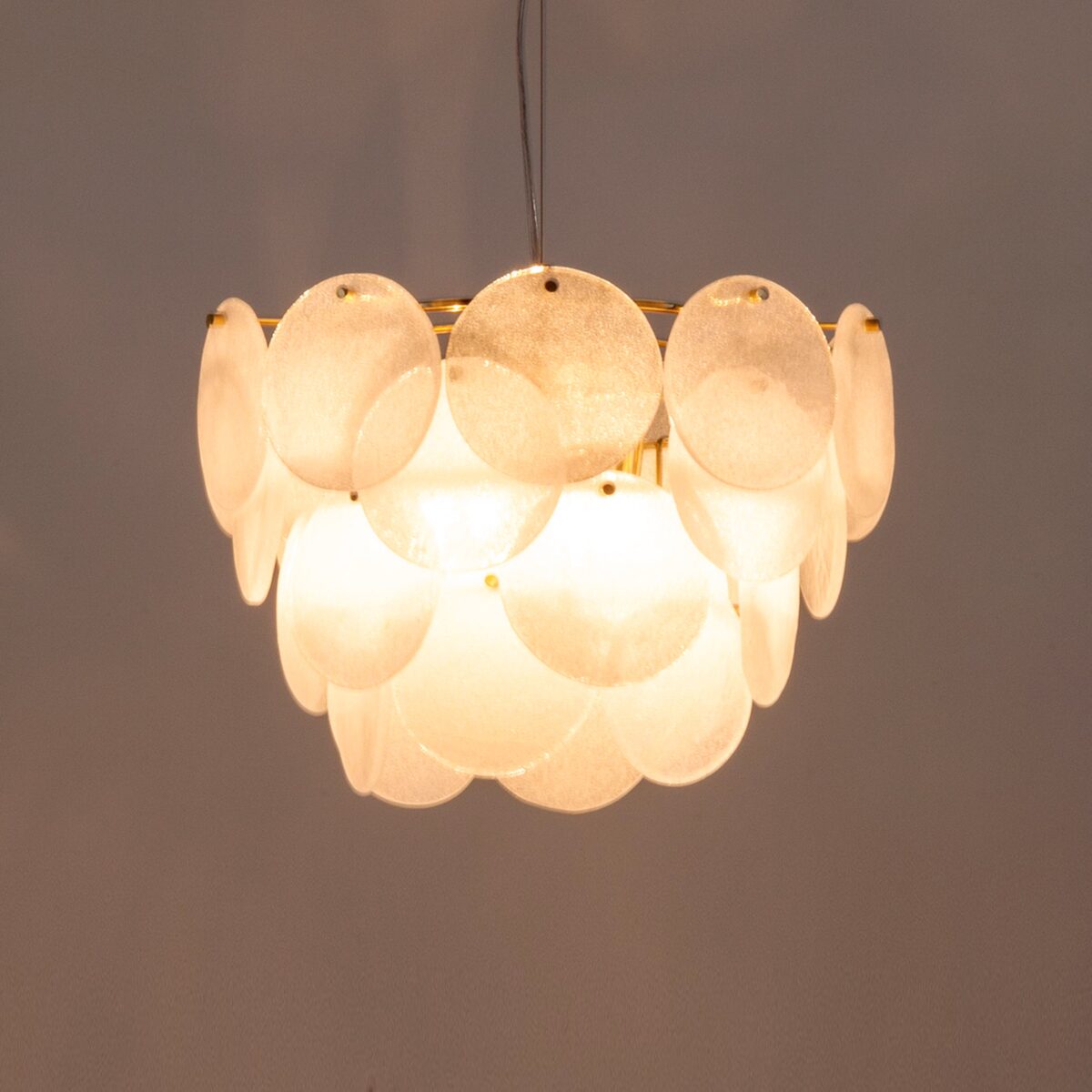 White glass chandelier ceiling light - Image 2
