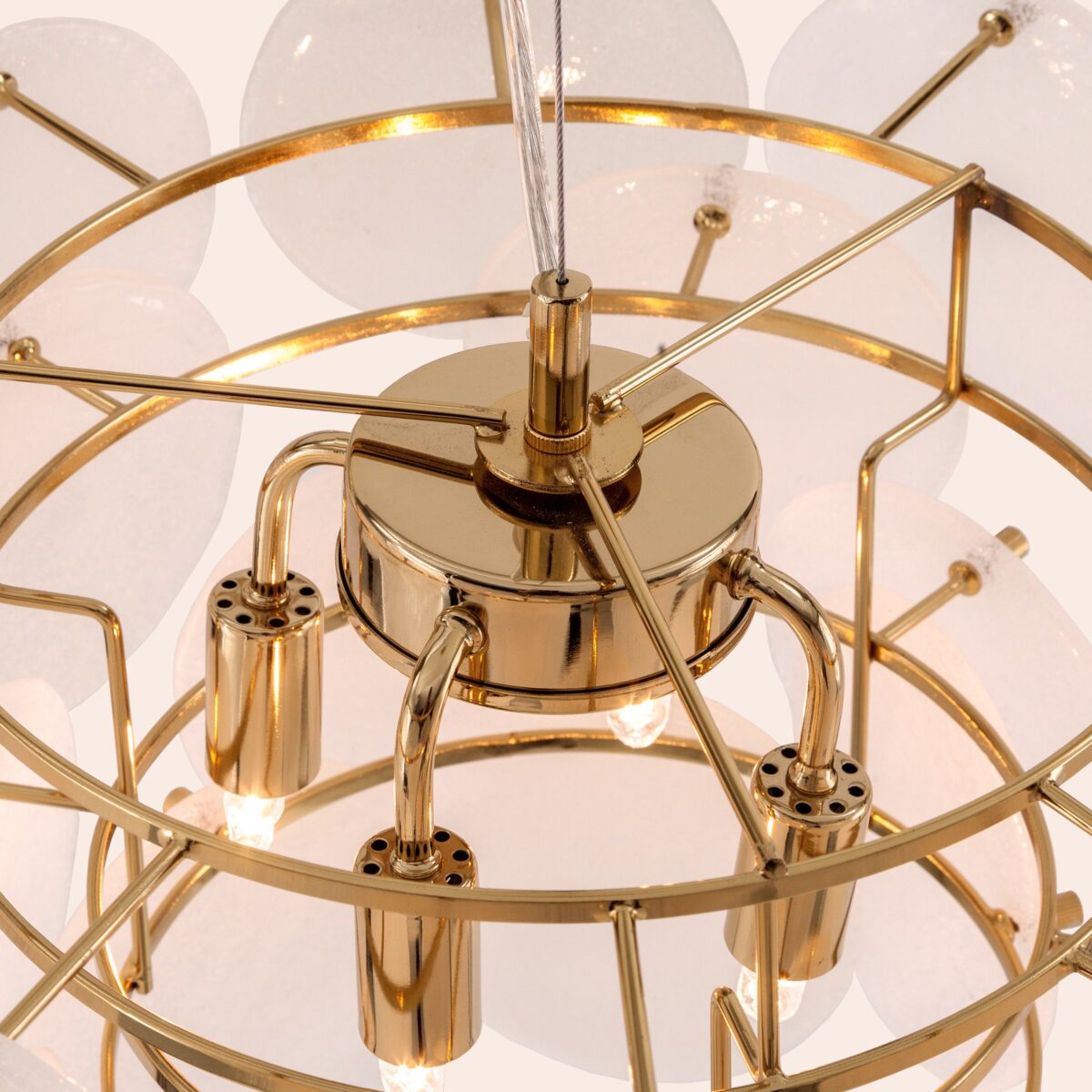 White glass chandelier ceiling light - Image 4