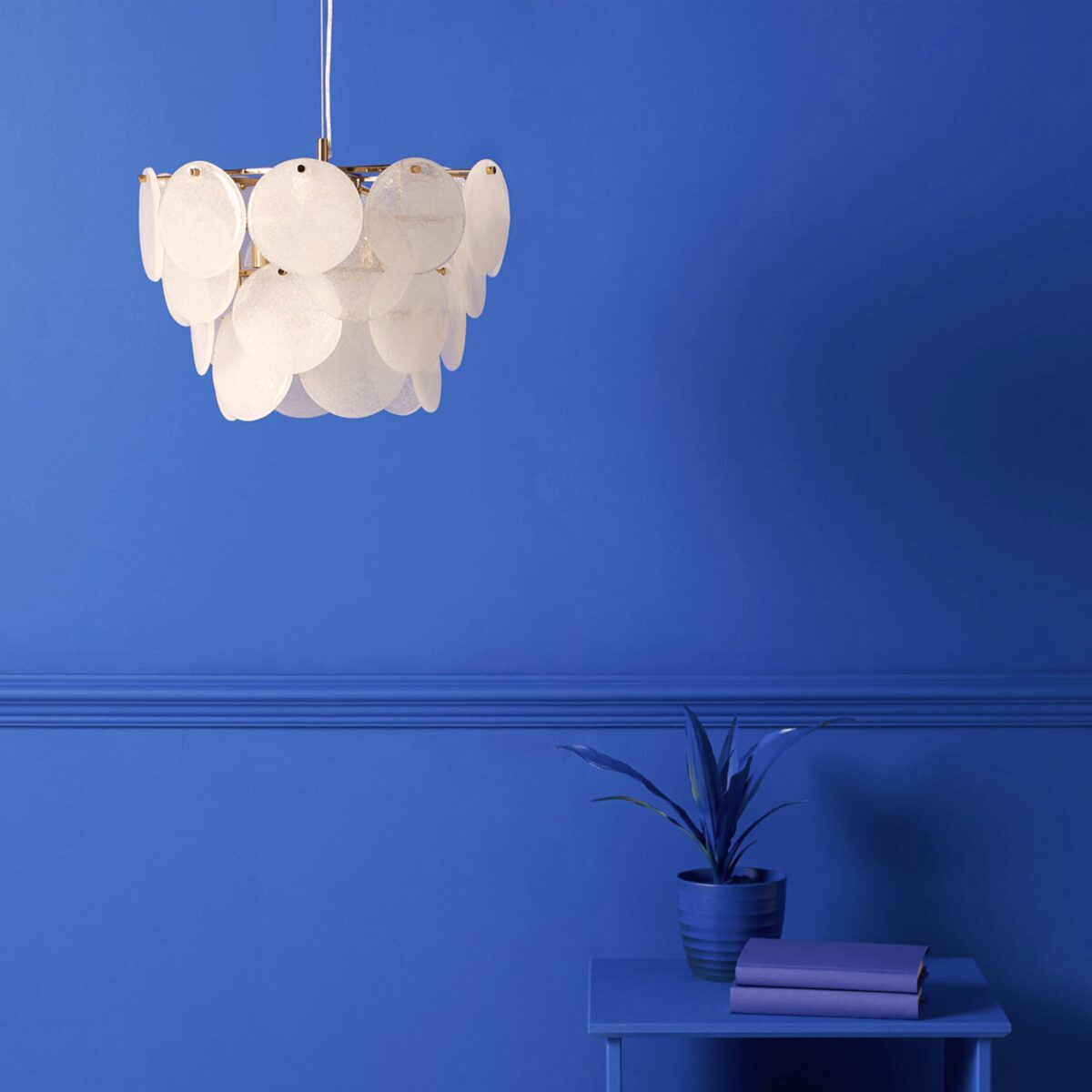 White glass chandelier ceiling light - Image 11