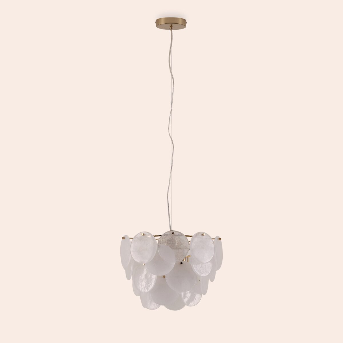 White glass chandelier ceiling light - Image 12