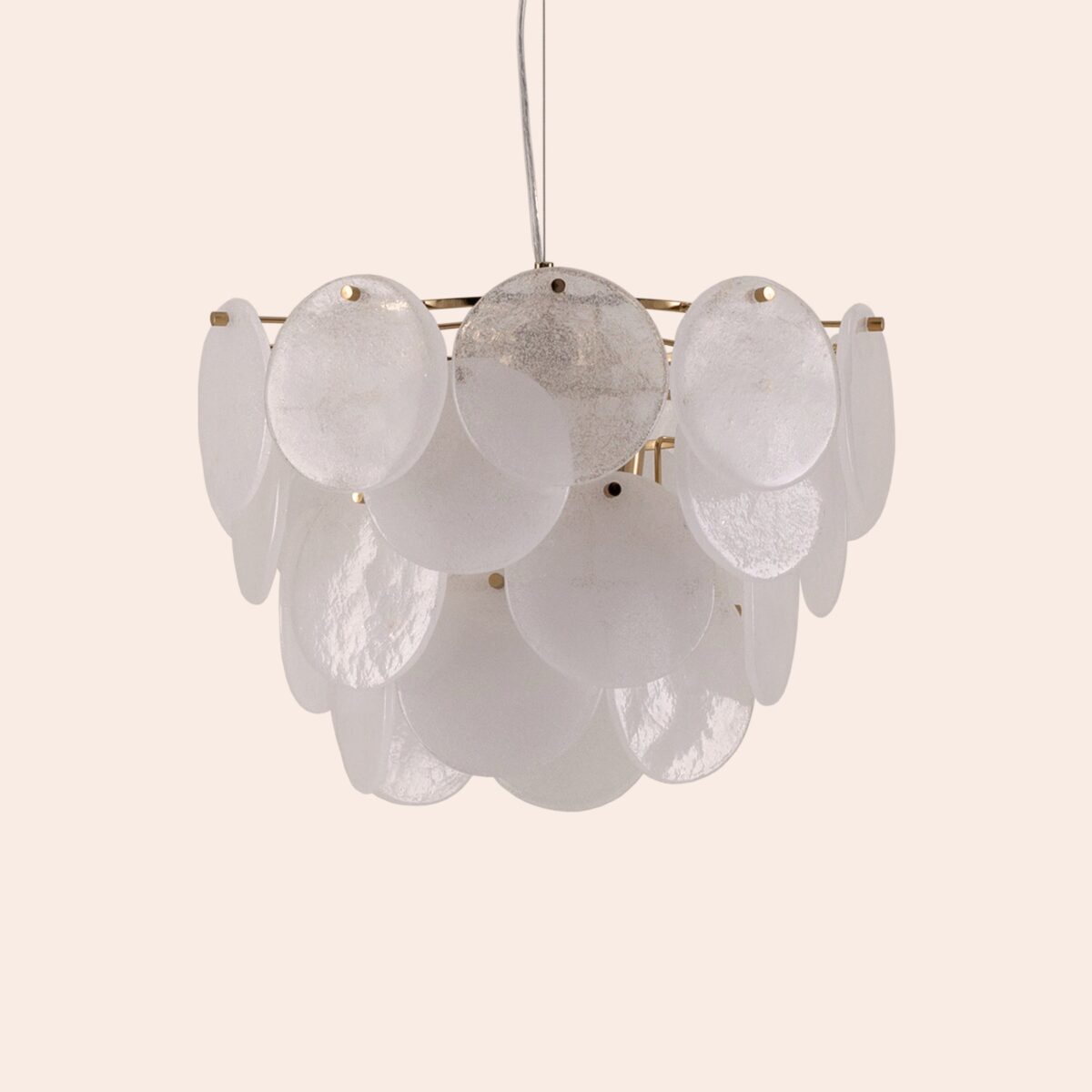 White glass chandelier ceiling light - Image 1