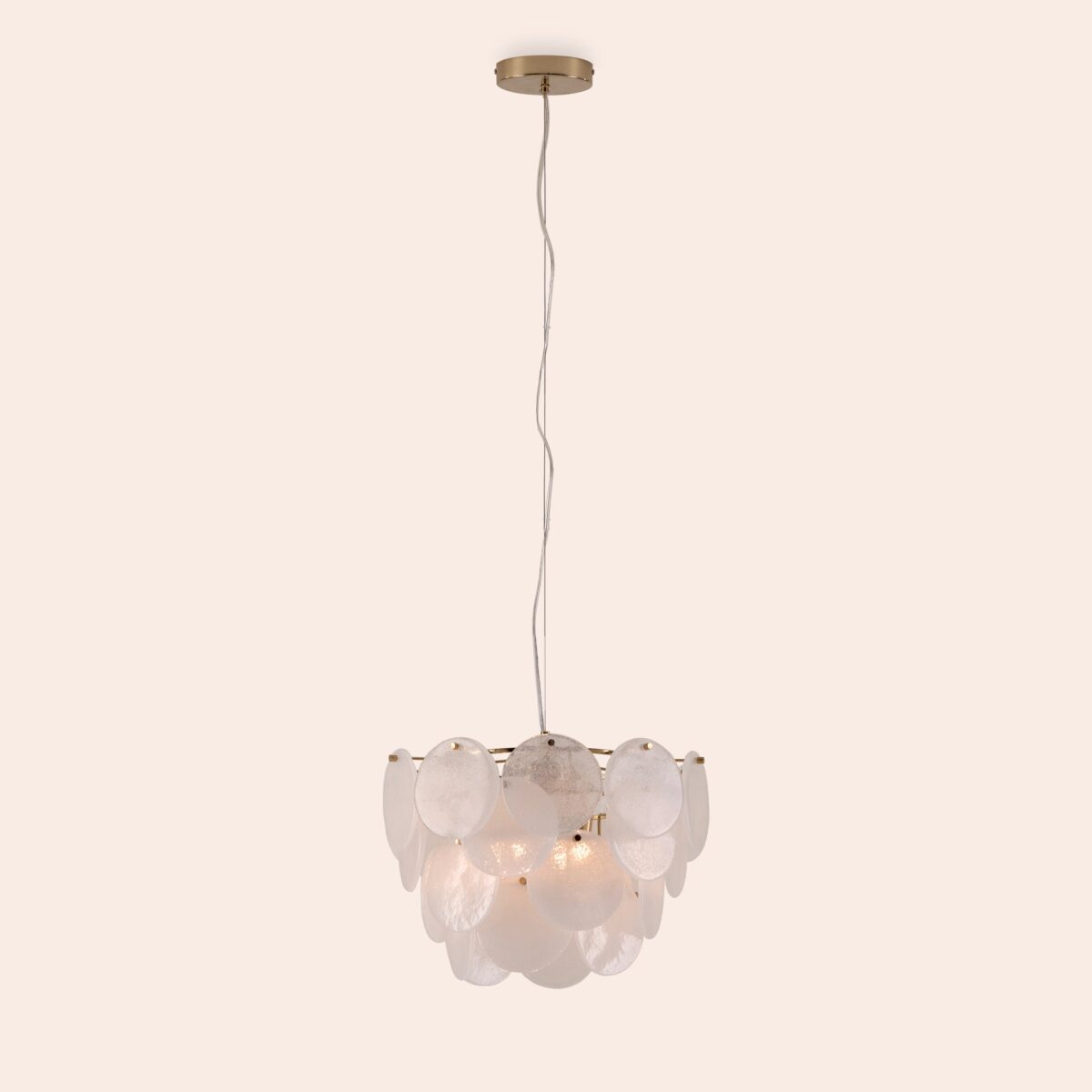 White glass chandelier ceiling light - Image 7
