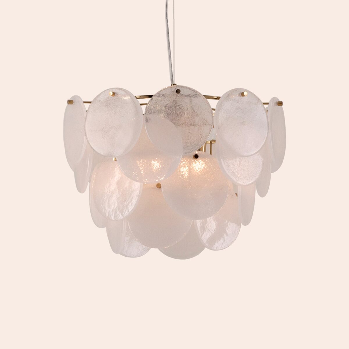 White glass chandelier ceiling light - Image 14