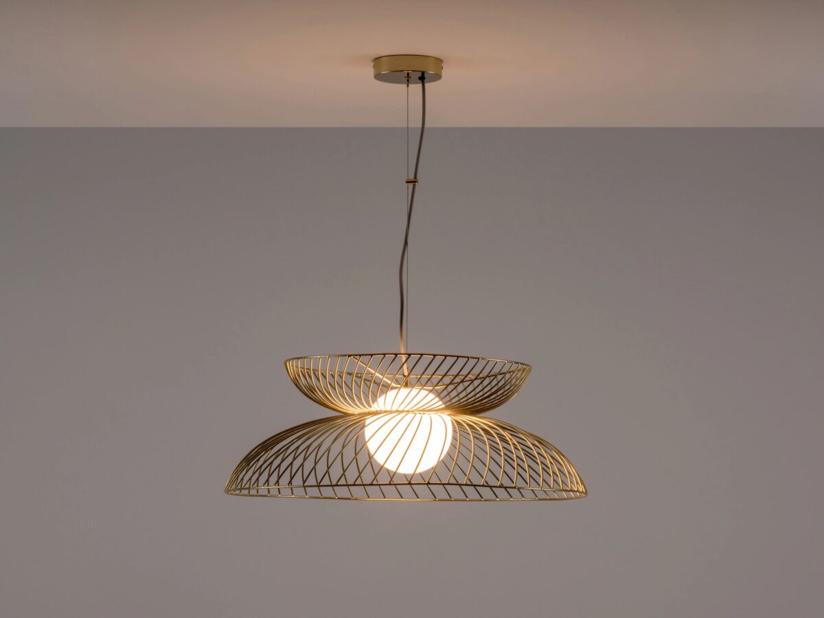 Brass cage ceiling light - Image 7