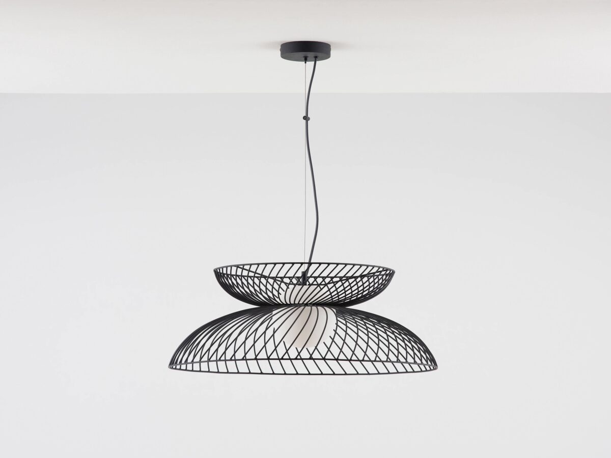Charcoal grey cage ceiling light - Image 6