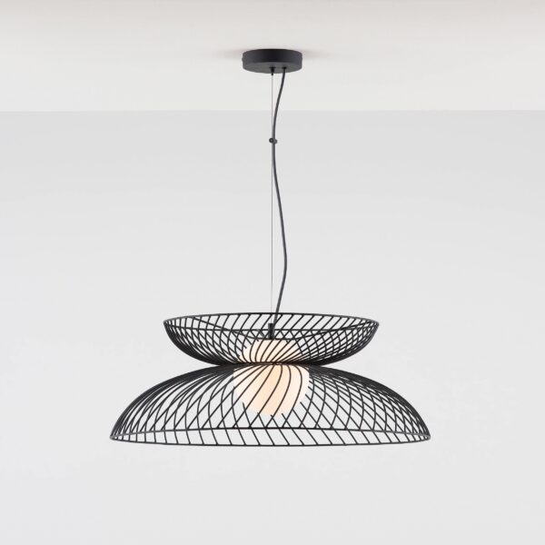 Charcoal grey cage ceiling light