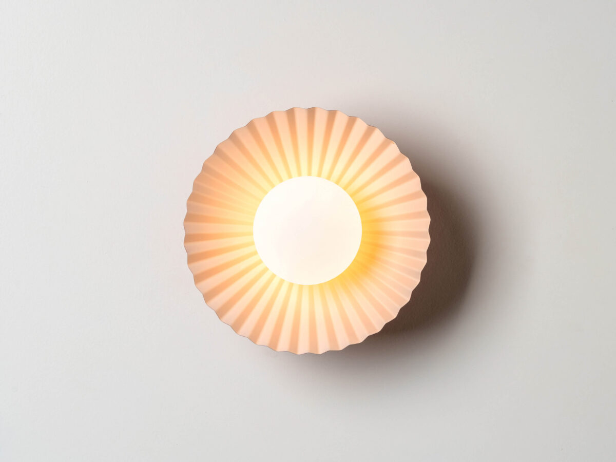 Burnt orange flush pleat wall light - Image 8