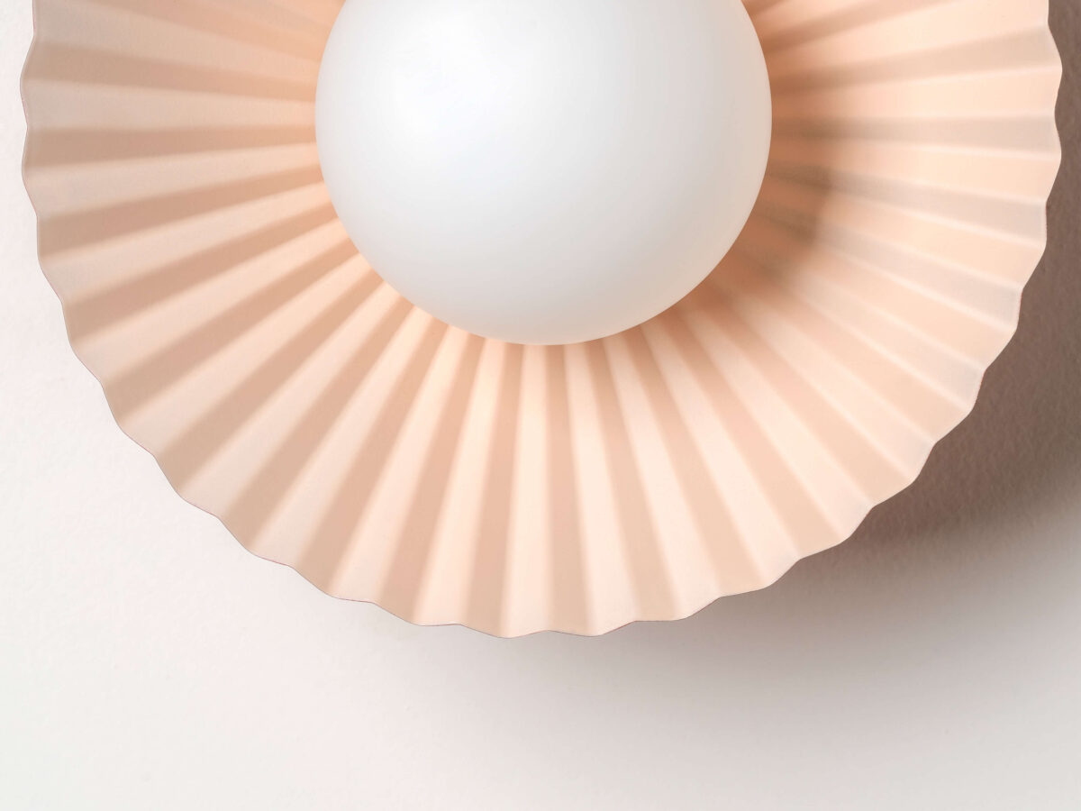 Burnt orange flush pleat wall light - Image 4