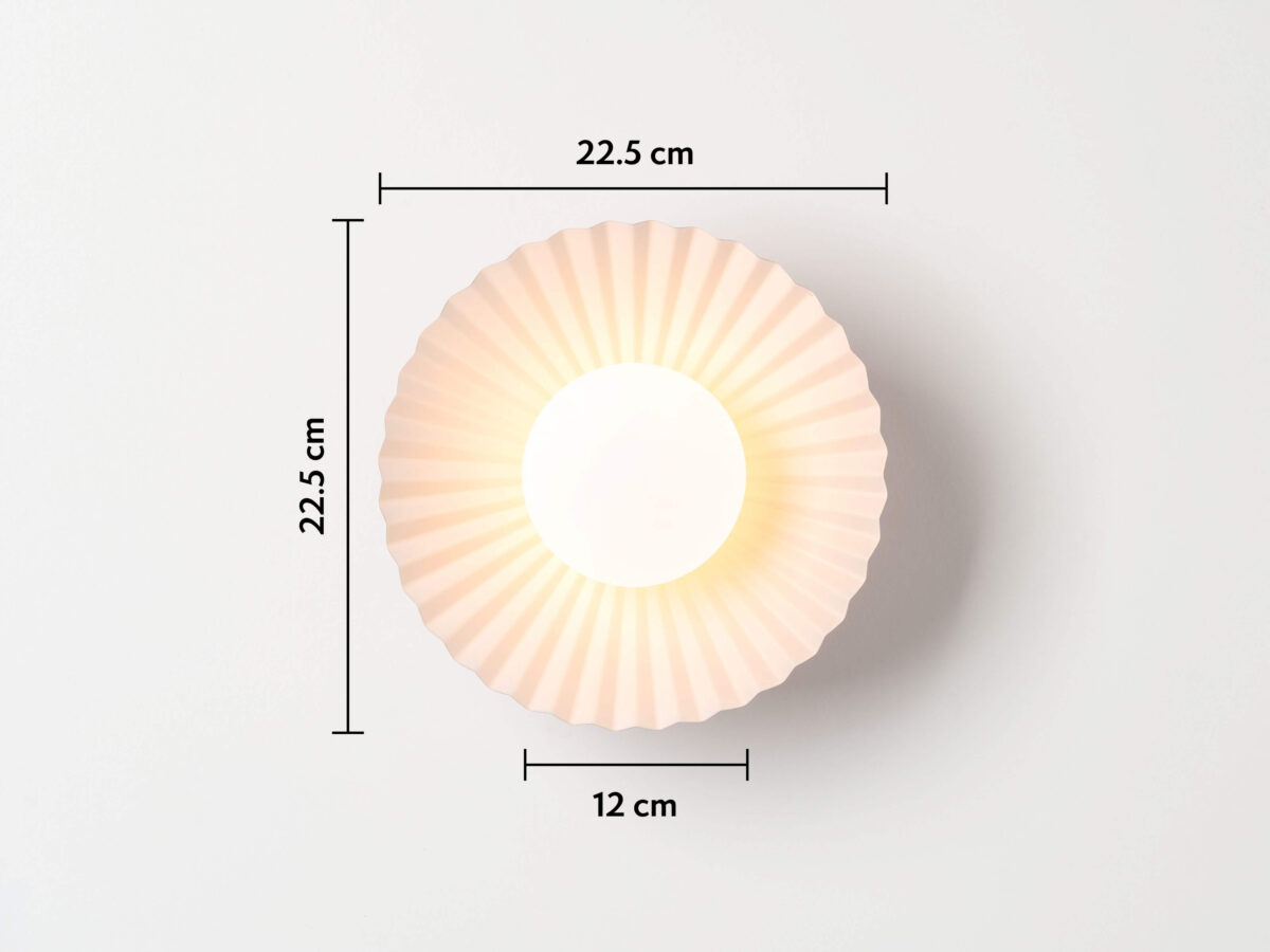 Burnt orange flush pleat wall light - Image 12